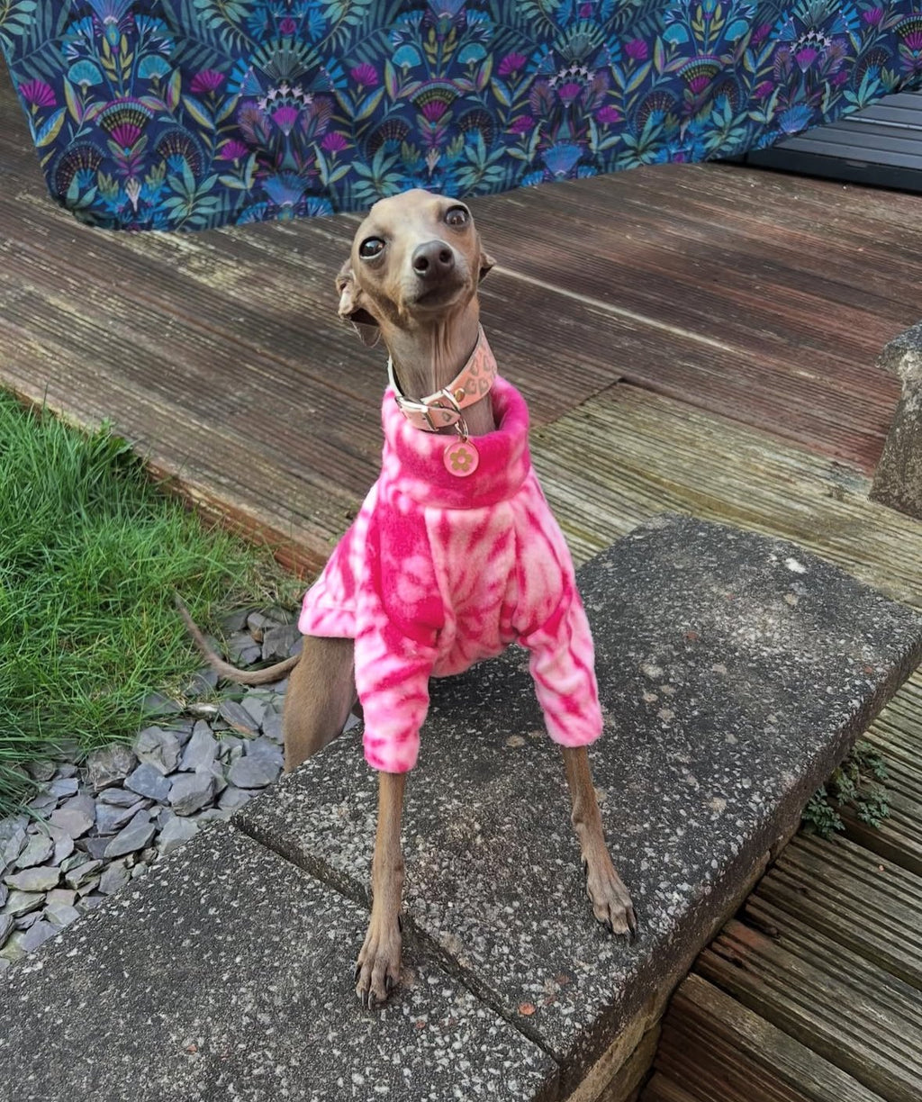 Fleece Jumper - Pink Tie Dye