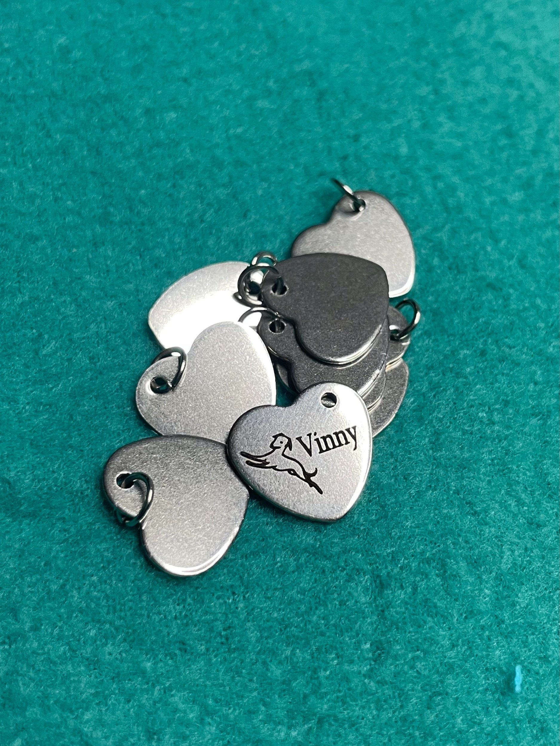 Engraved Dog Tags - Heart