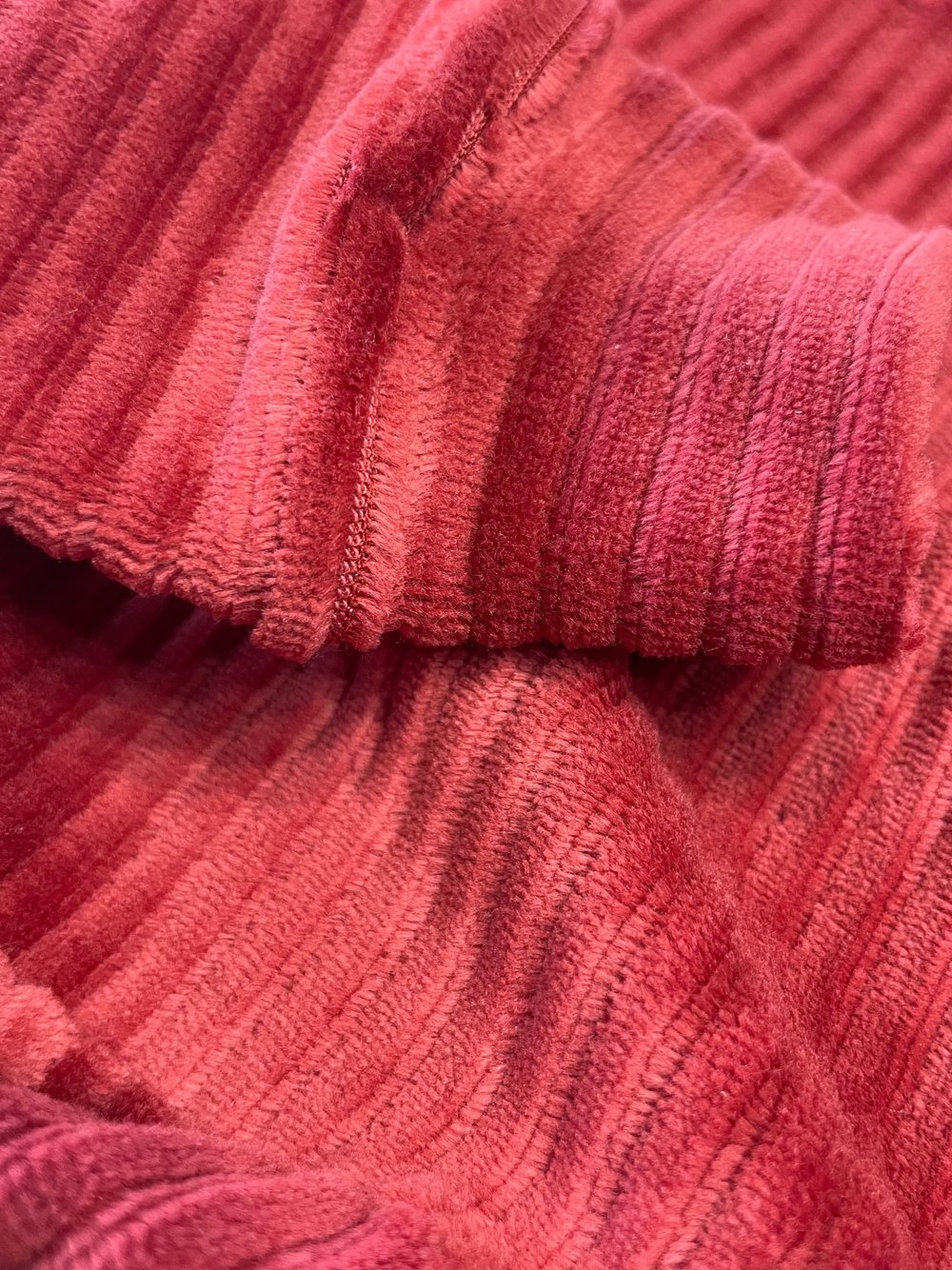 Close-up of red textured fabric