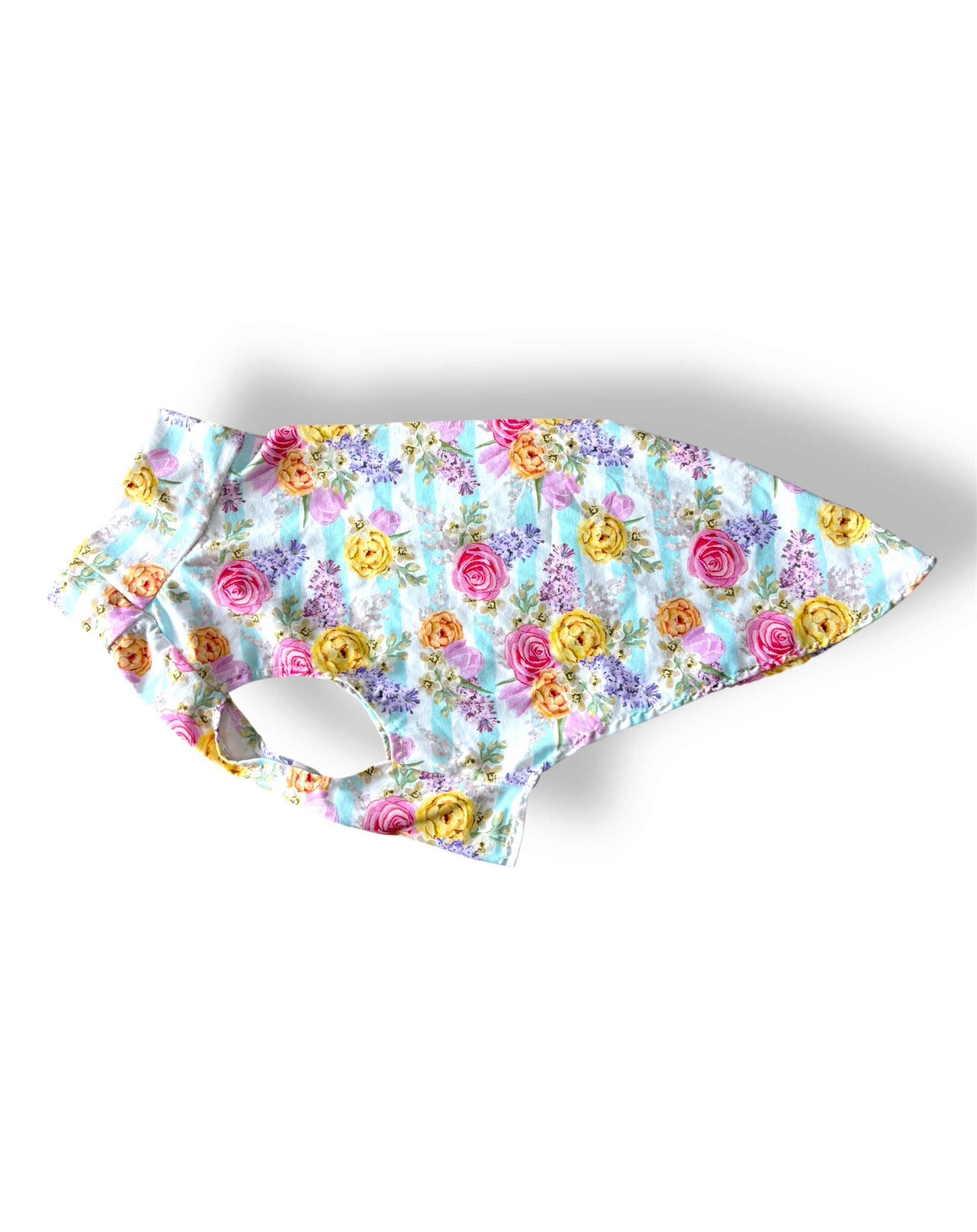 Floral patterned baby bloomers on a white background