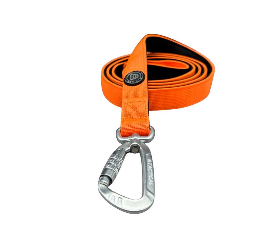 Nylon BTactical™ Carabiner Clip Lead | Citrus Orange