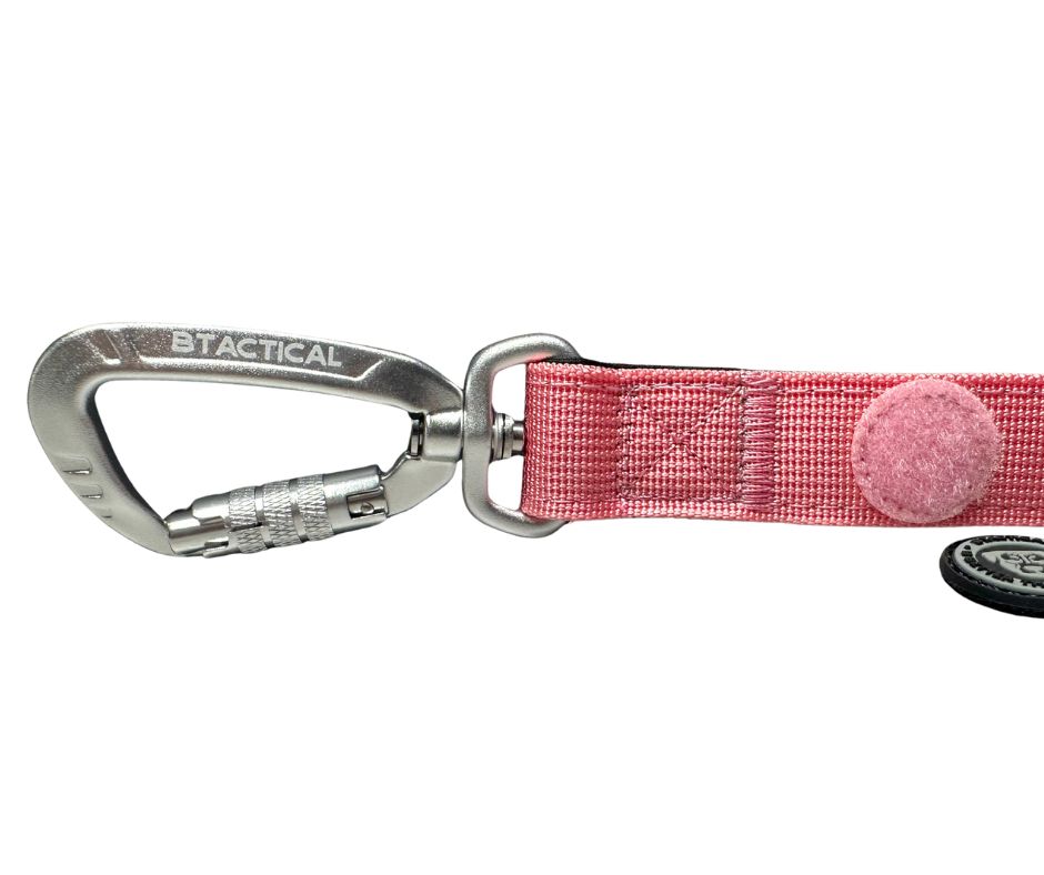 Nylon BTactical™ Carabiner Clip Lead | Pretty Pink