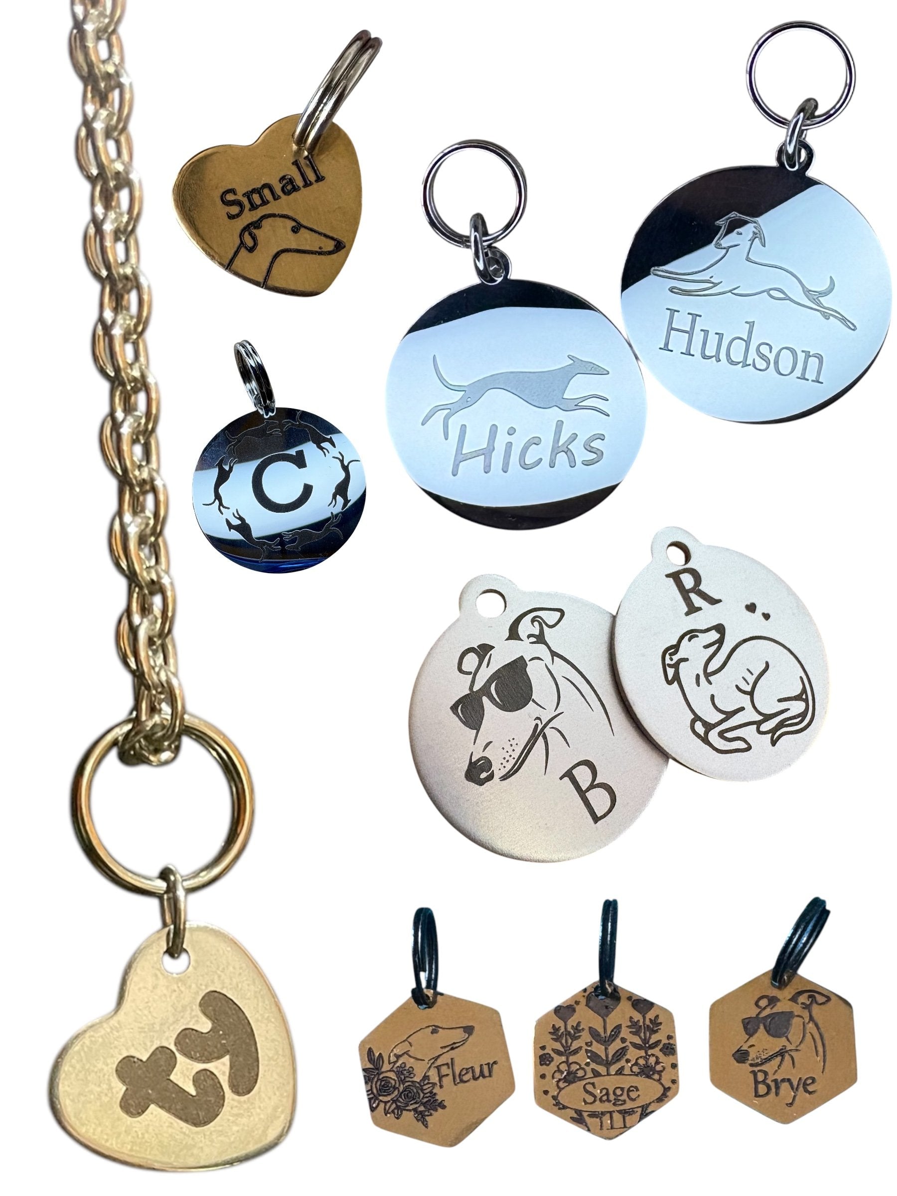 Engraved Dog Tags - Heart