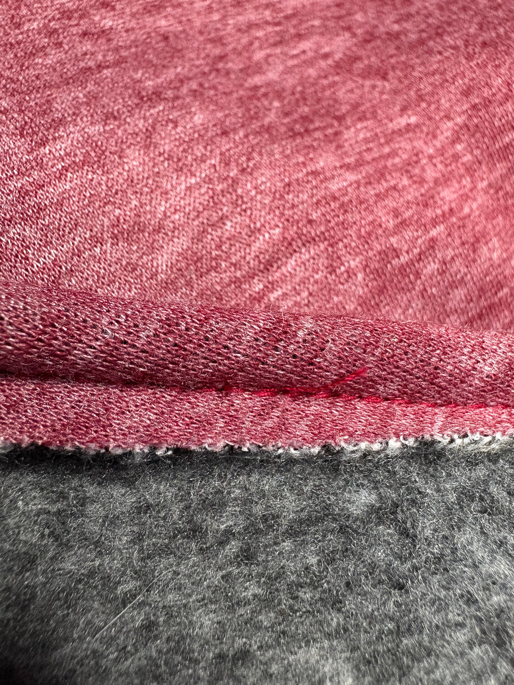 Close-up of pink and gray fabric texture