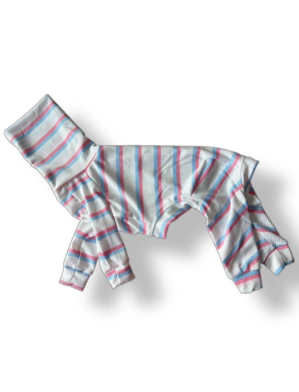 Ribbed Jersey Suit - Pink & Blue Stripe