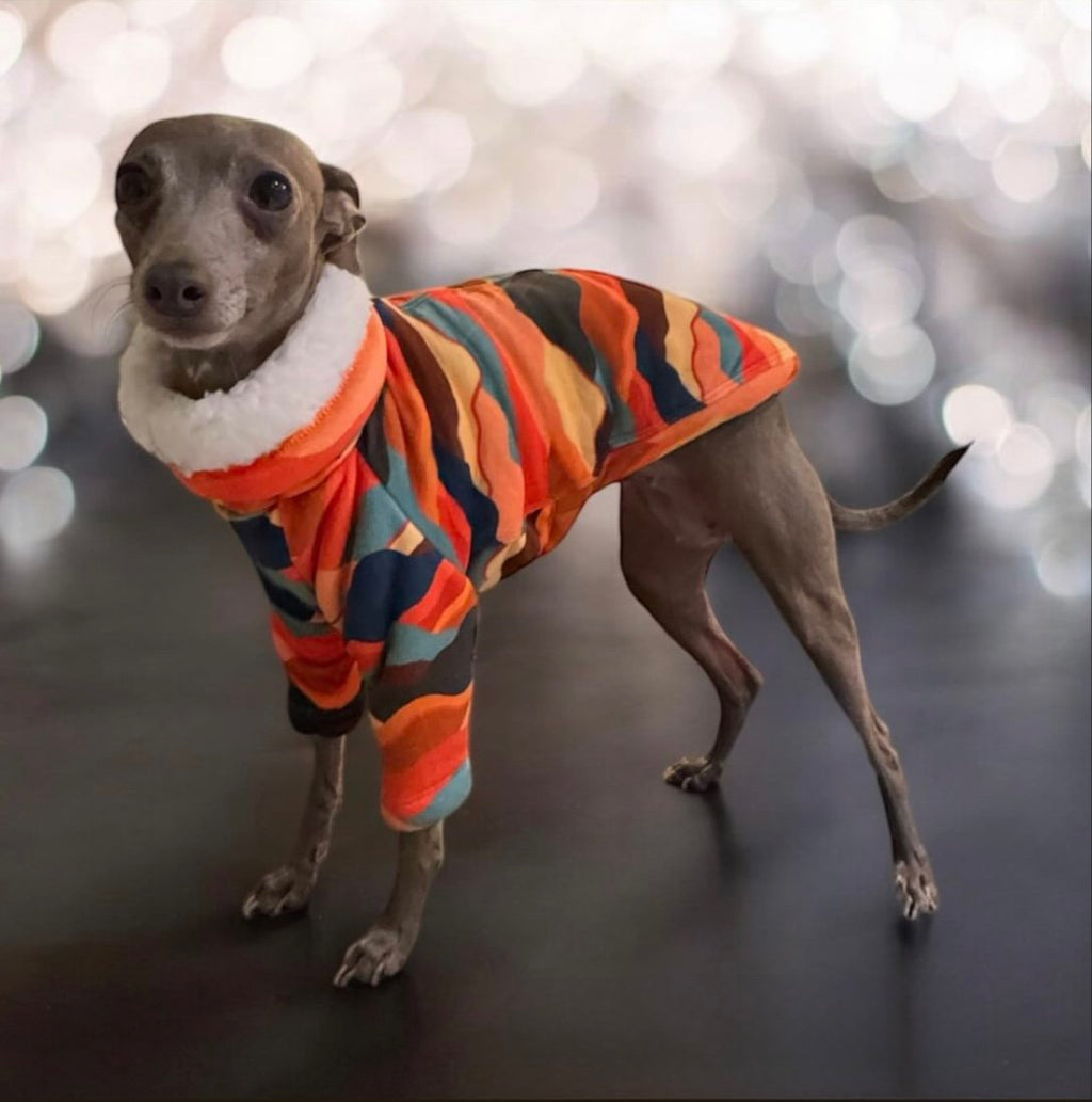 Sherpa Lined Fleece Puppy Jumper - Mountains