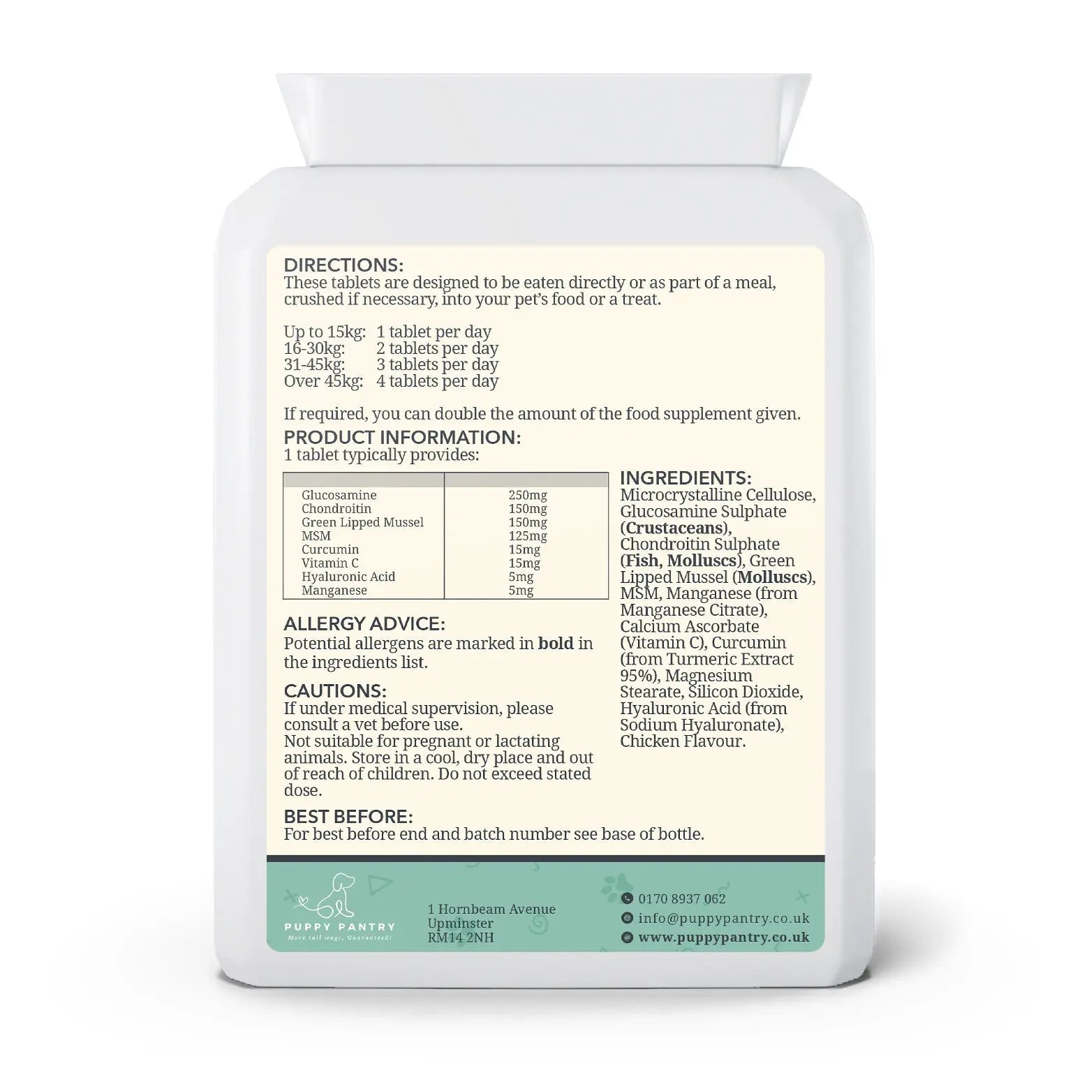 Joint Support Tablets for Dogs – Chicken (120 Pack)