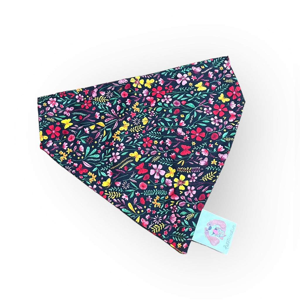 Floral patterned bandana on a white background
