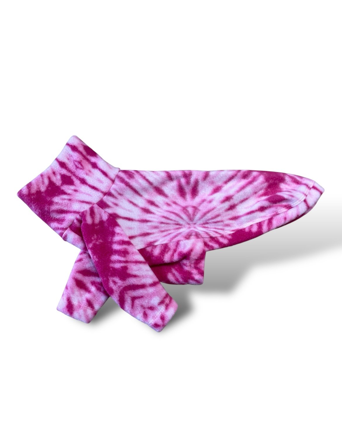 Pink and white tie-dye headband on a white background