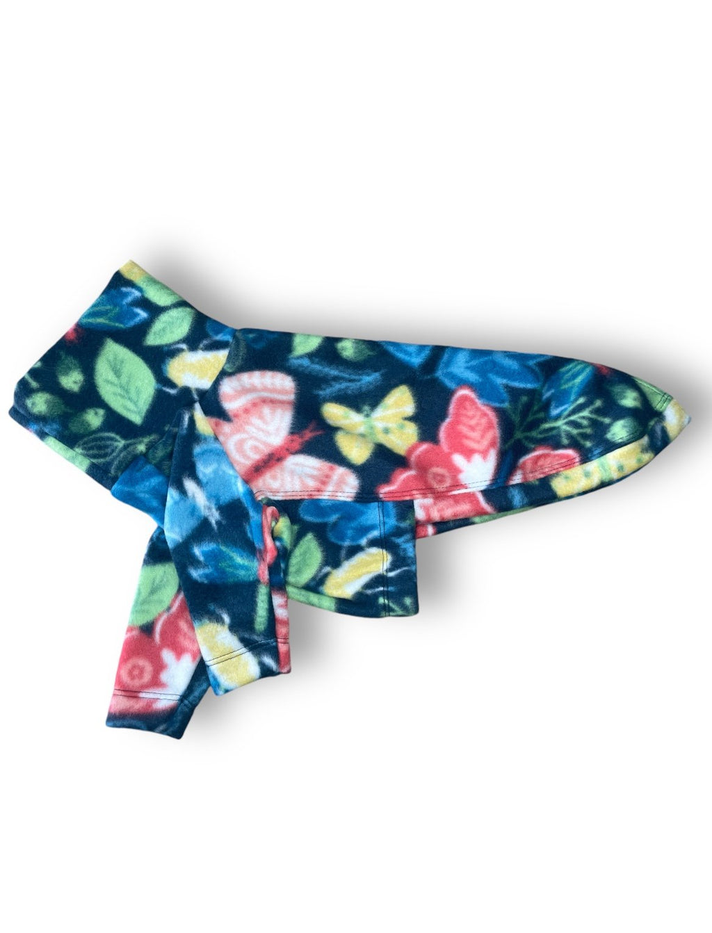 Colorful butterfly-patterned headband on a white background