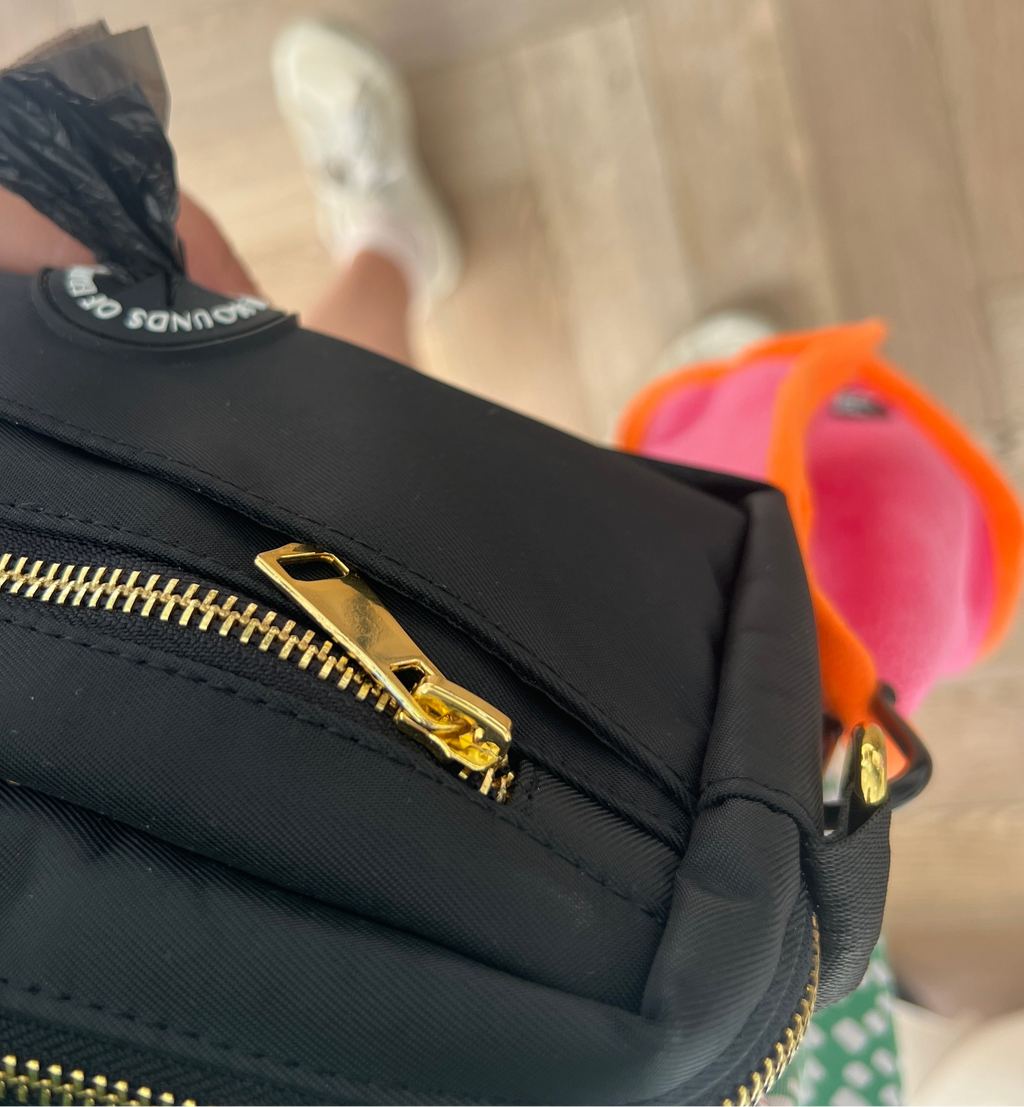 Mini Dog Towel + Clip, Teal & Brown