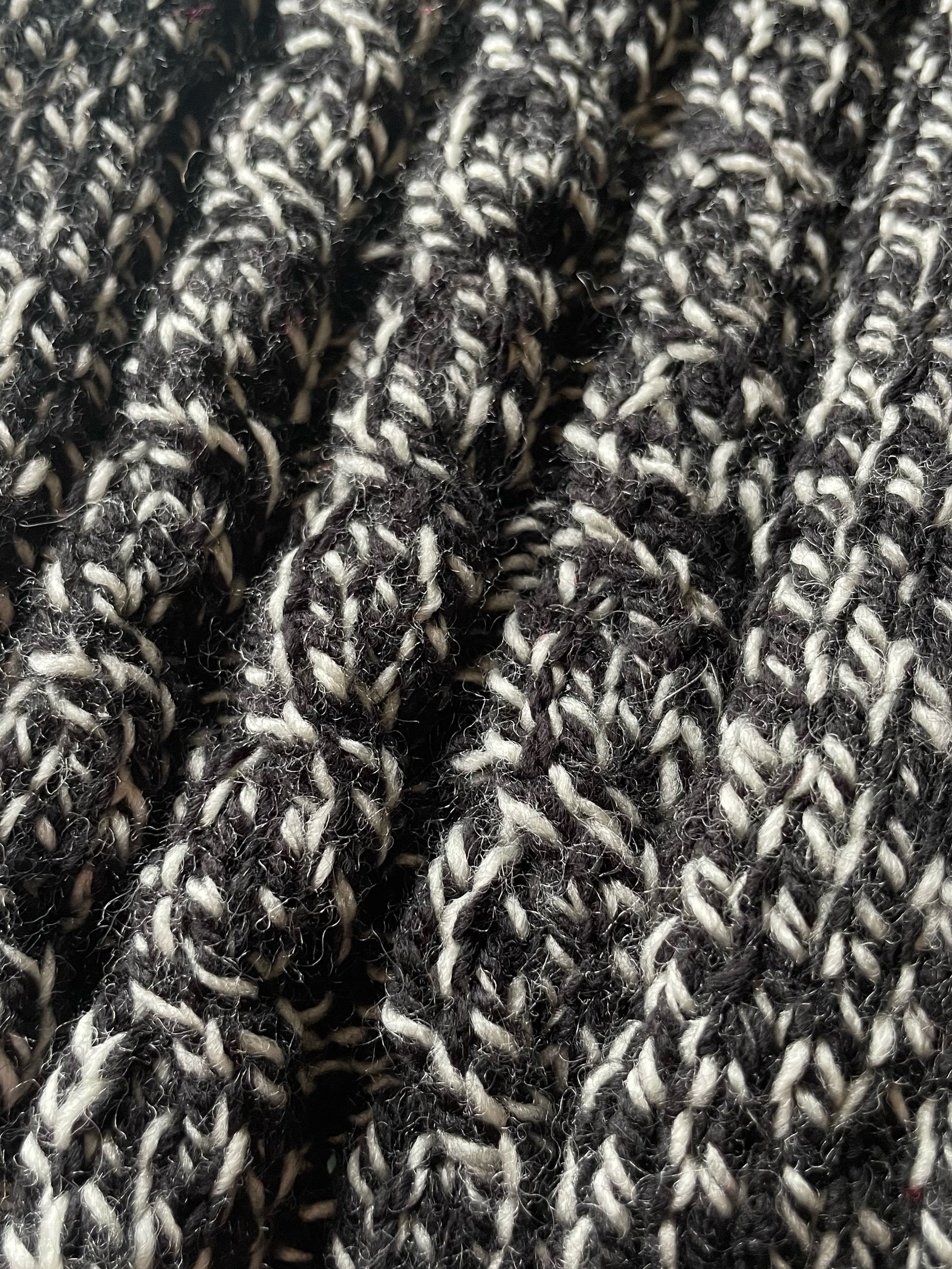 Knitted Coat - Button Up - Monochrome