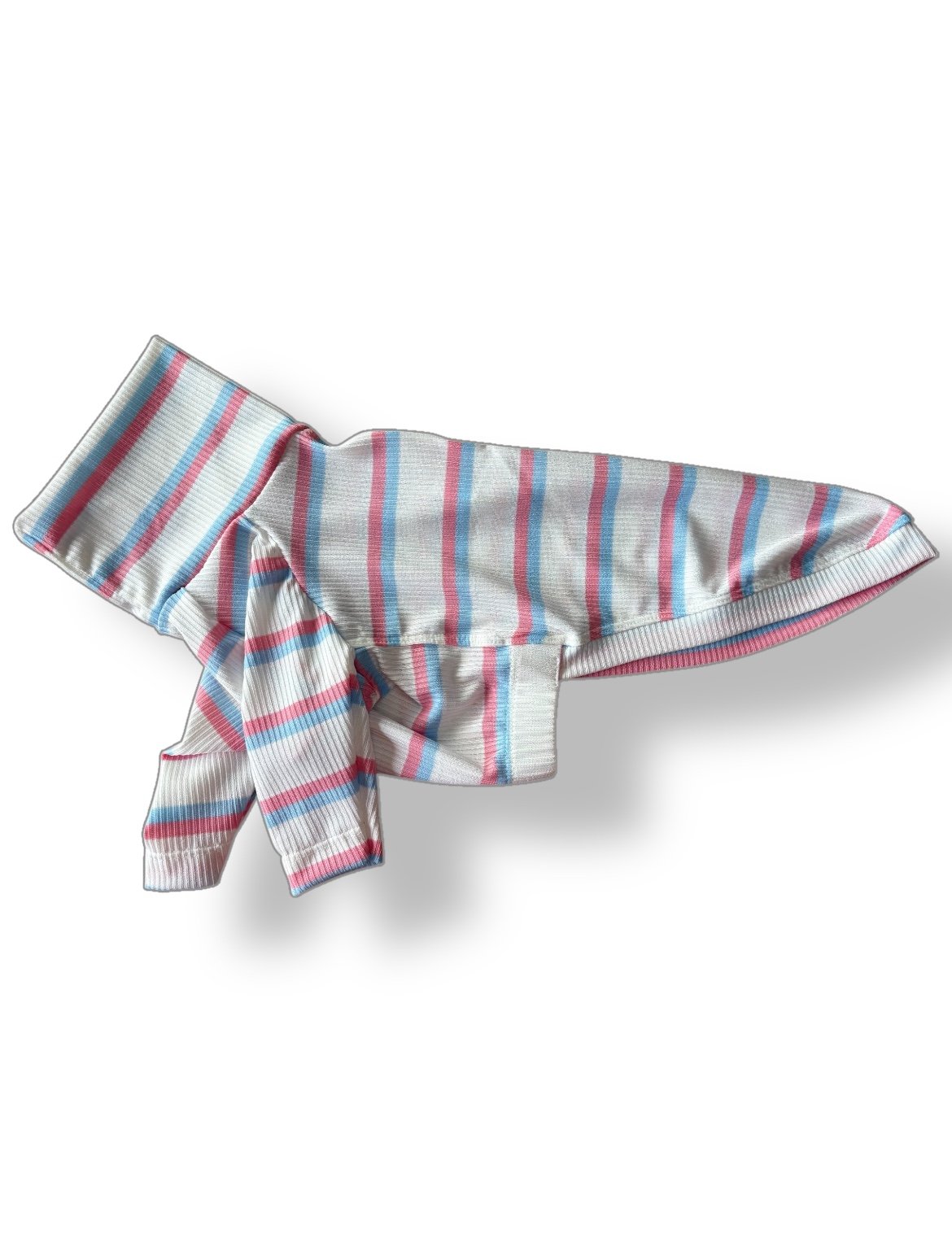 Ribbed Jersey T-Shirt - Pink & Blue Stripe