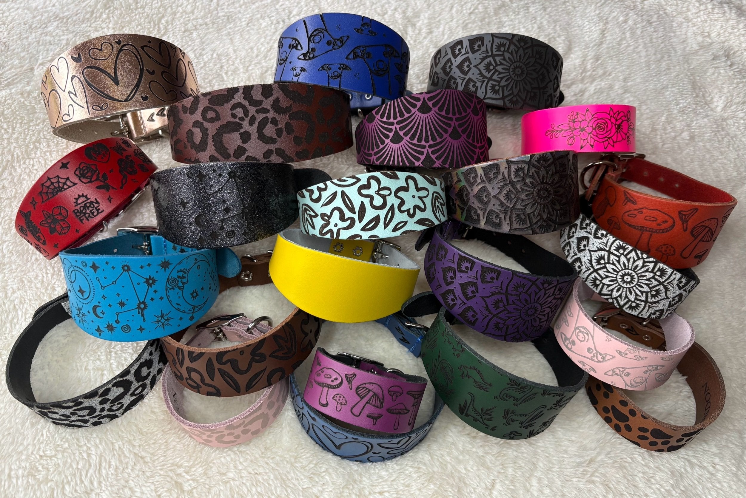 Leather Collar - Mandala