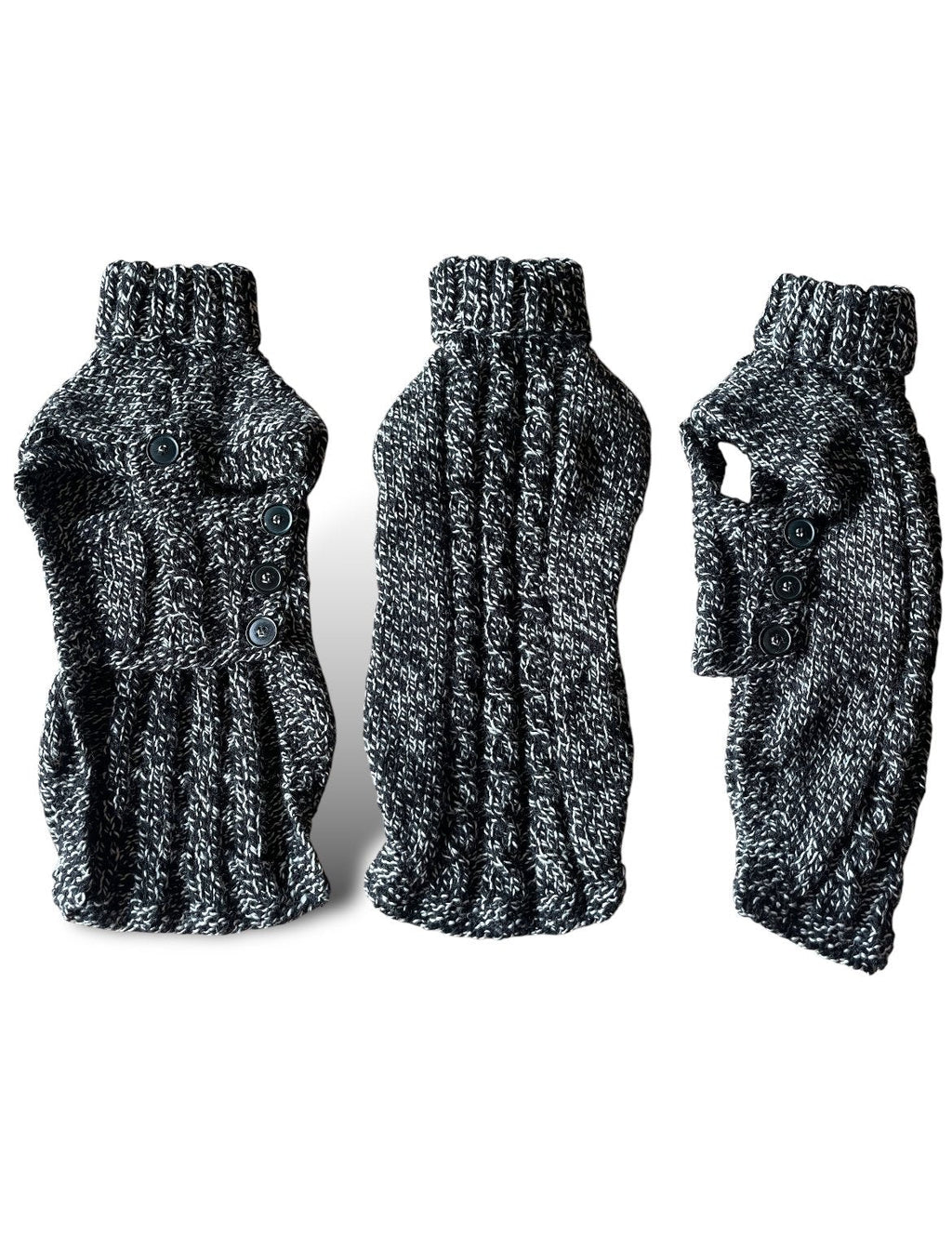 Knitted Coat - Button Up - Monochrome