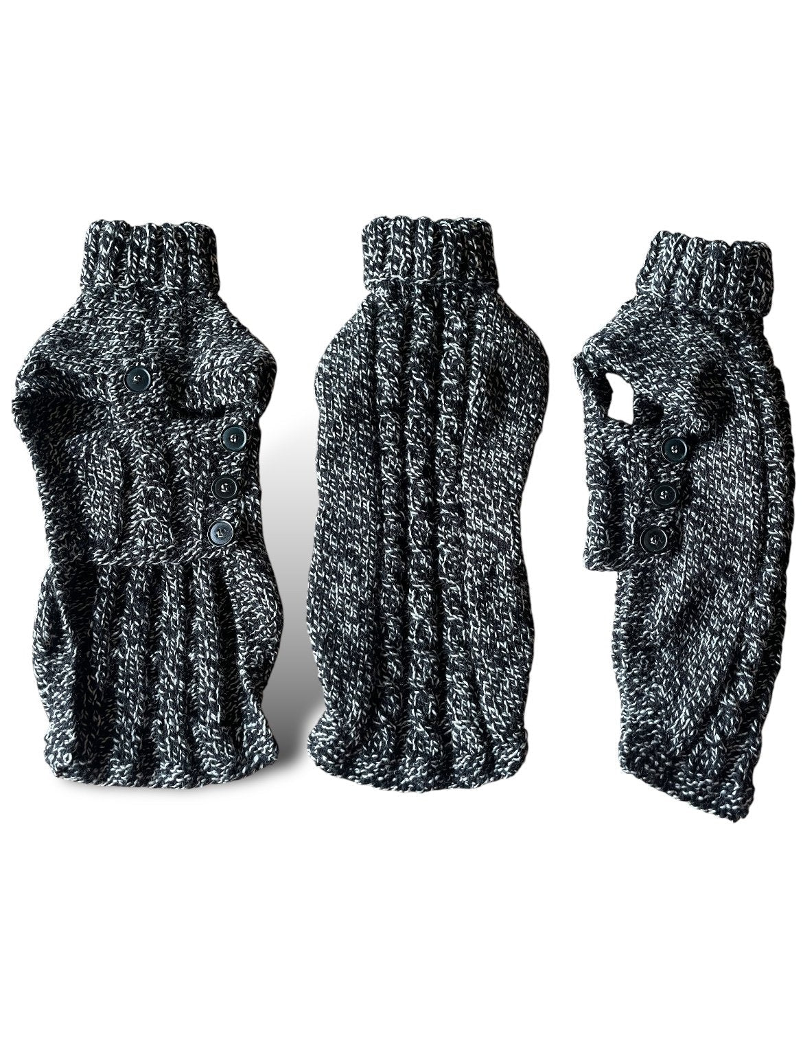 Knitted Coat - Button Up - Monochrome