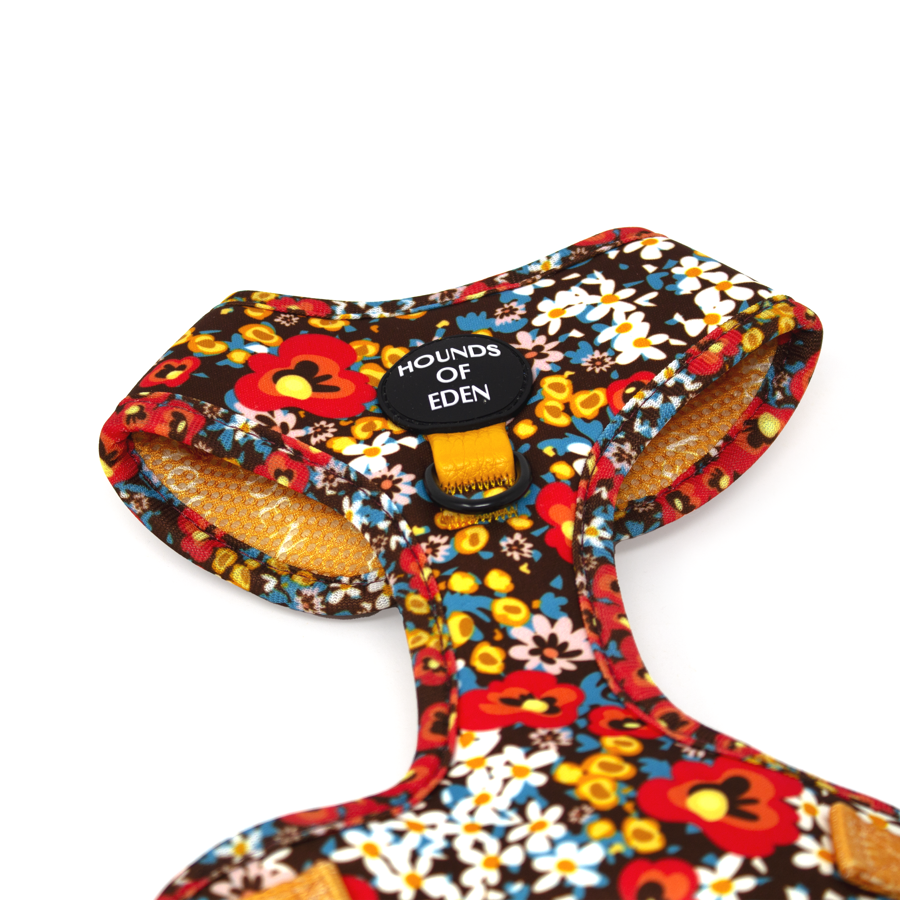 Retro Bloom Leather Dog Collar