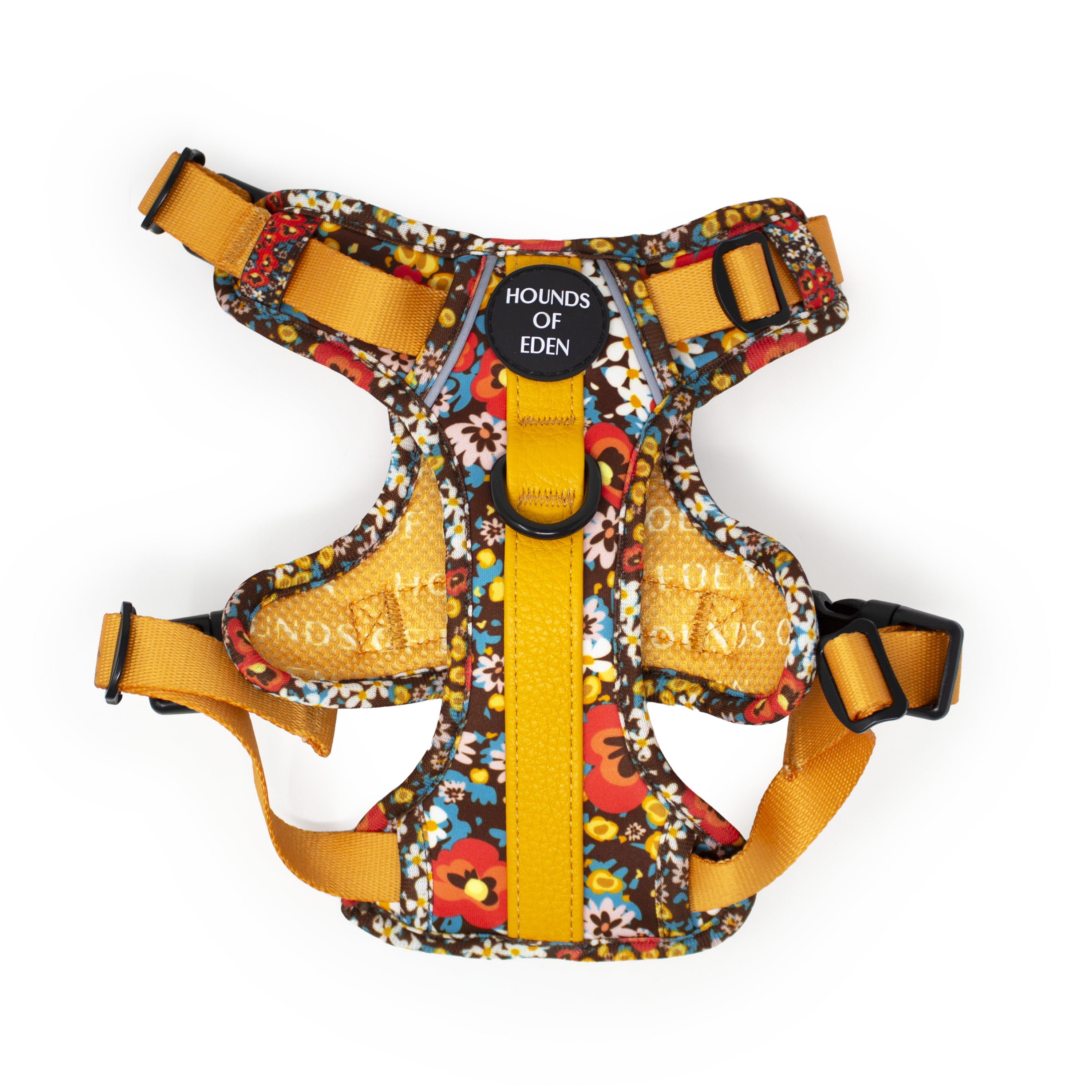 Retro Bloom Leather Dog Collar