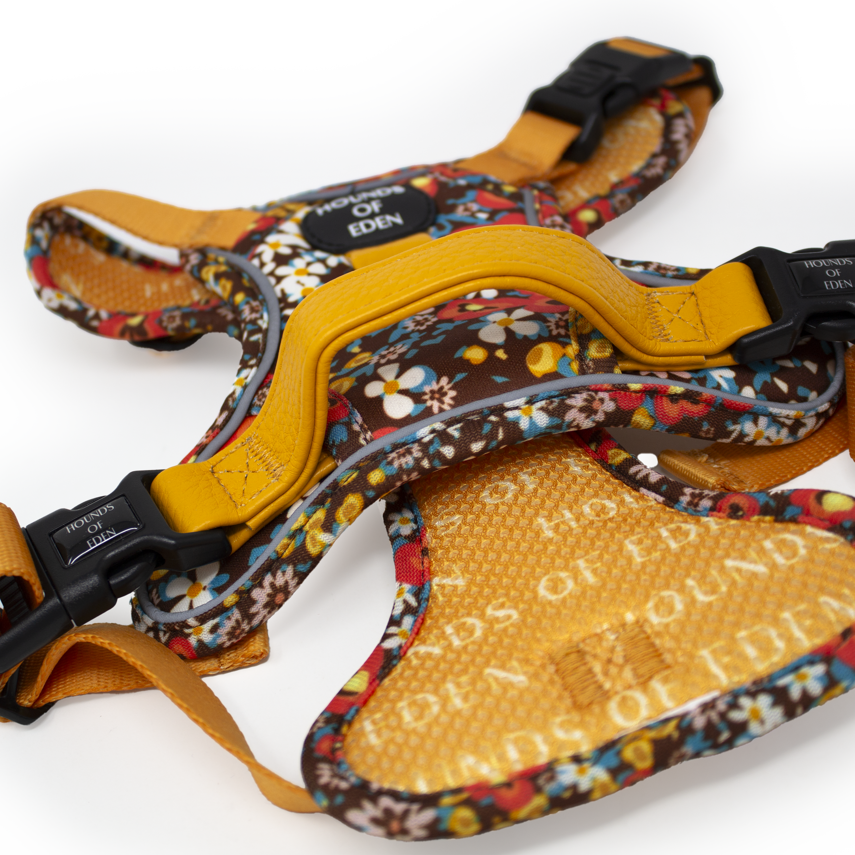 Retro Bloom Leather Dog Collar