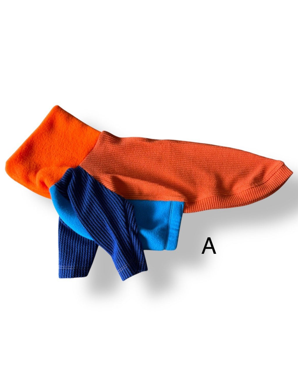 Orange and blue gloves on a white background