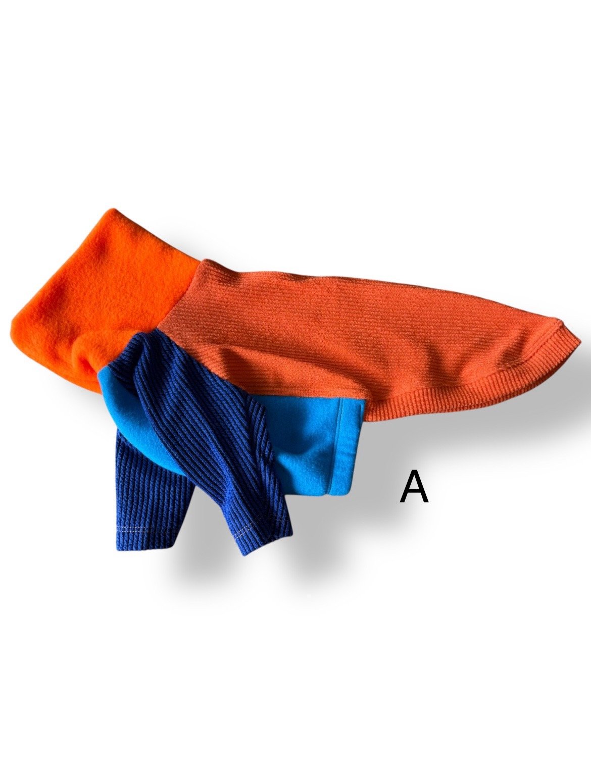 Orange and blue gloves on a white background