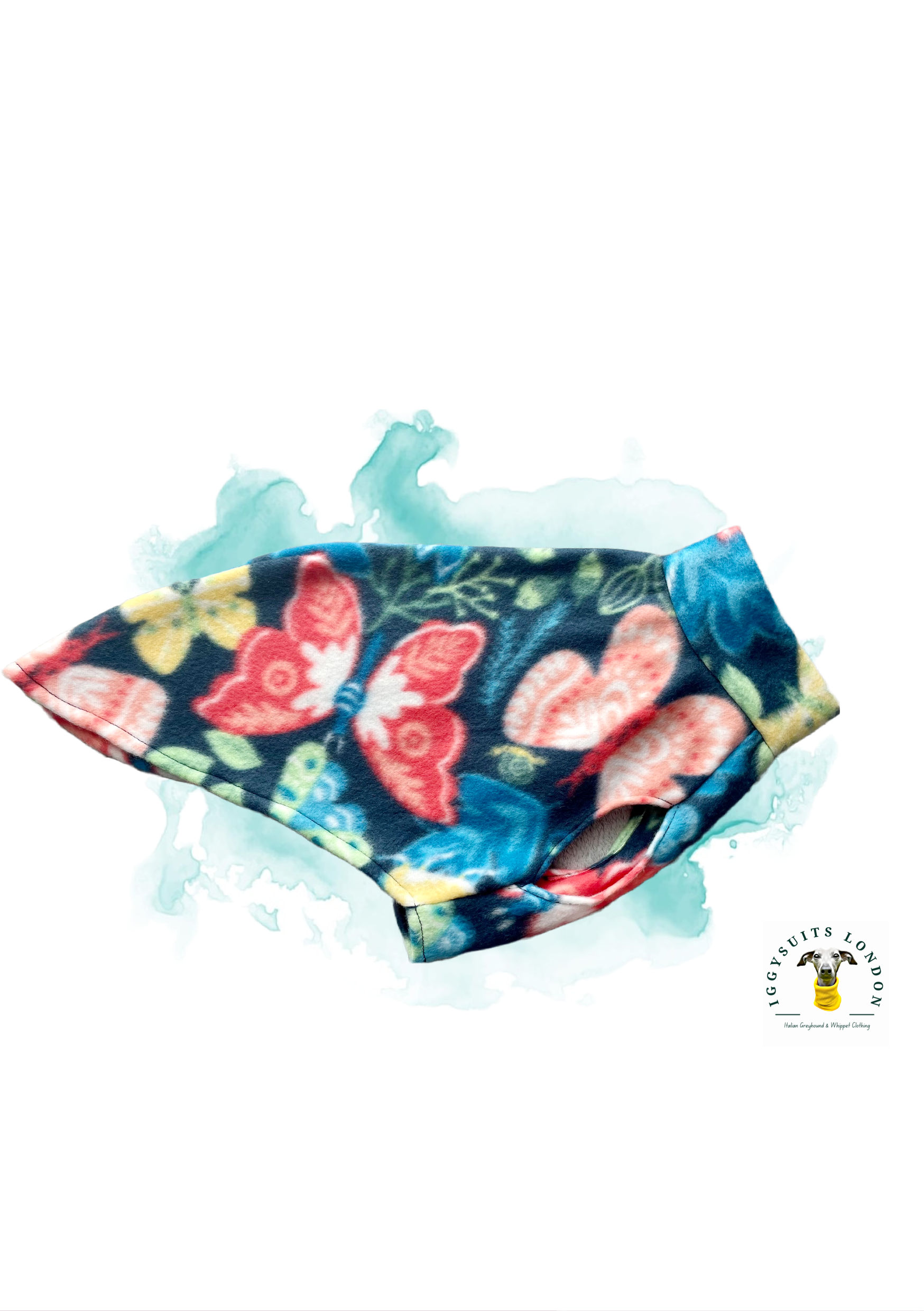 Floral-patterned product on a white background with watercolor effect