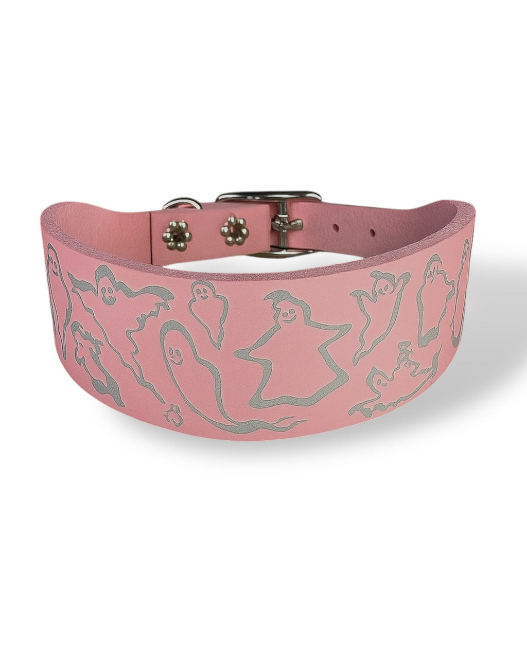 Leather Collar - HALLOWEEN - Ghosties