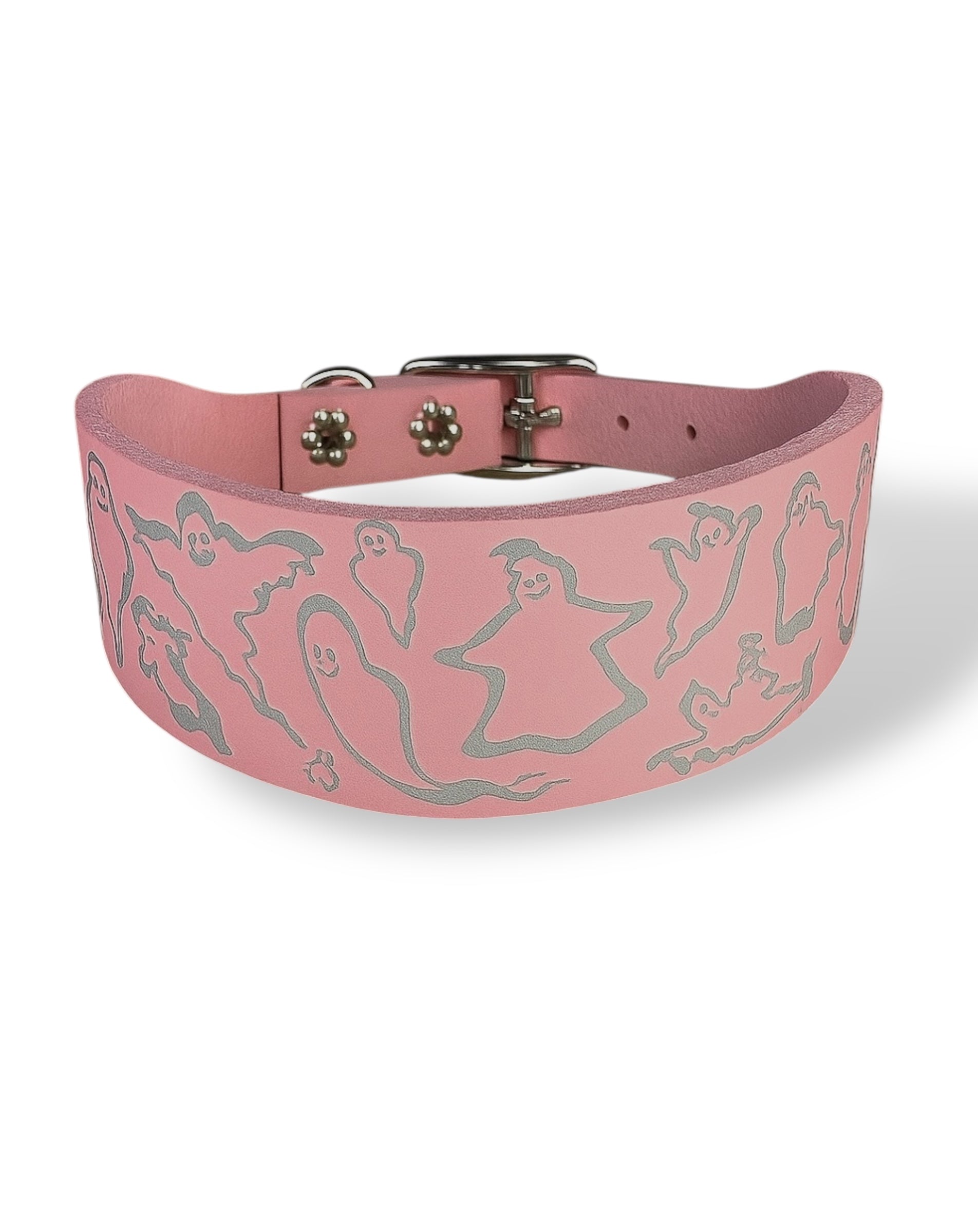 Leather Collar - HALLOWEEN - Ghosties