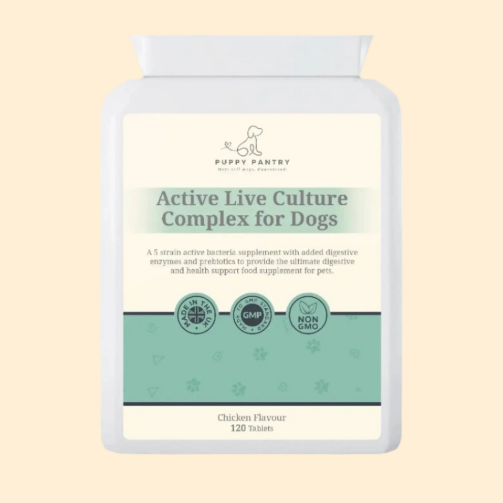 Gut Health Tablets for Dogs – Chicken (120 Pack) With probiotics, prebiotics & enzymes