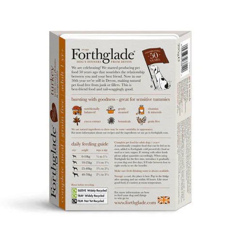 Forthglade dog food packaging on a white background