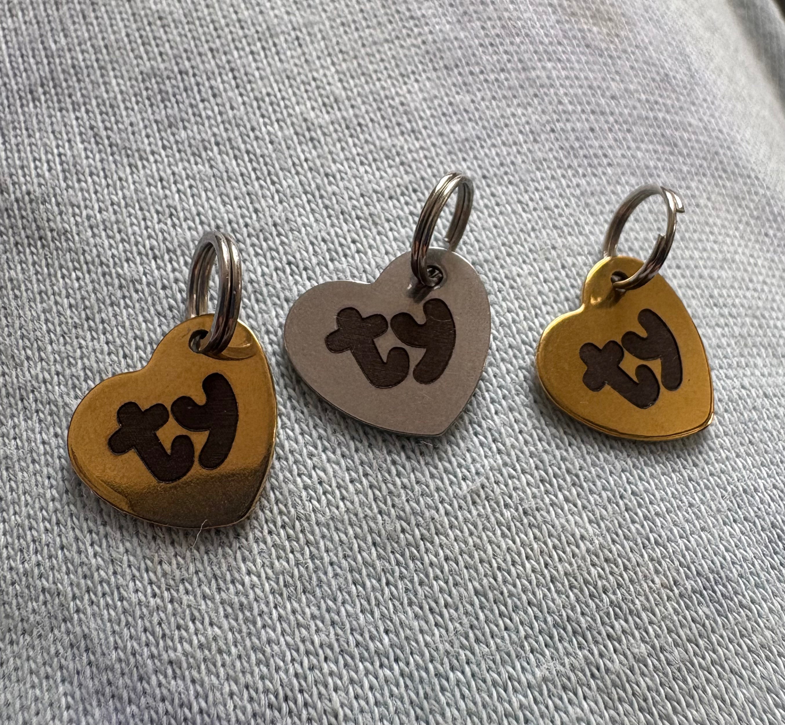 Engraved Dog Tags - Heart