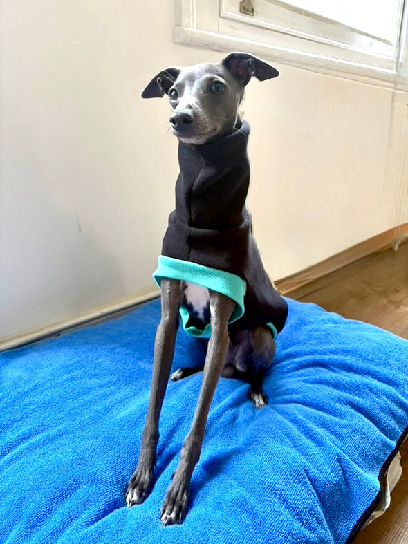 Open-Leg Fleece Vest - Black & Aqua