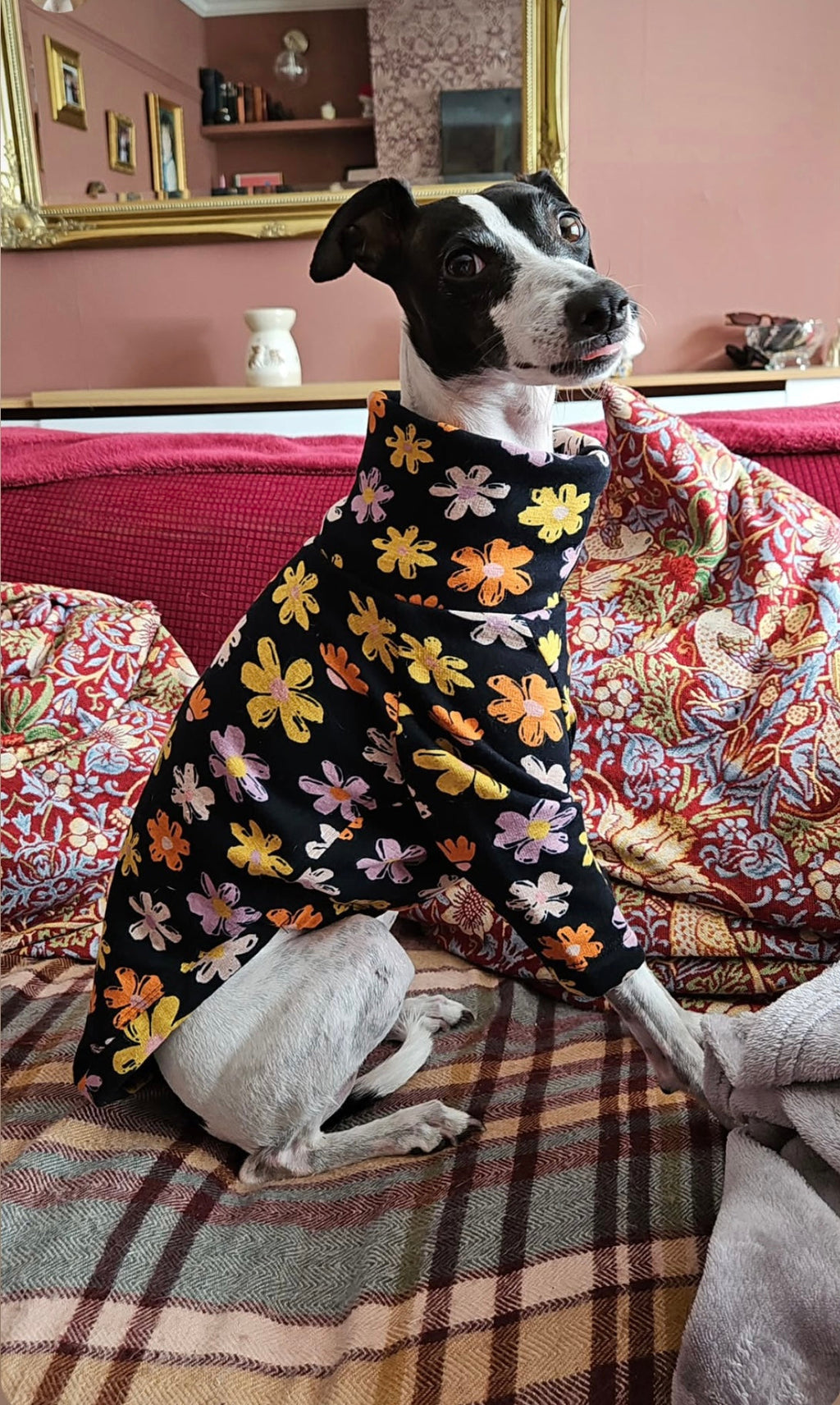 Fleece Lined Sweatshirt Jumper - Flower Power