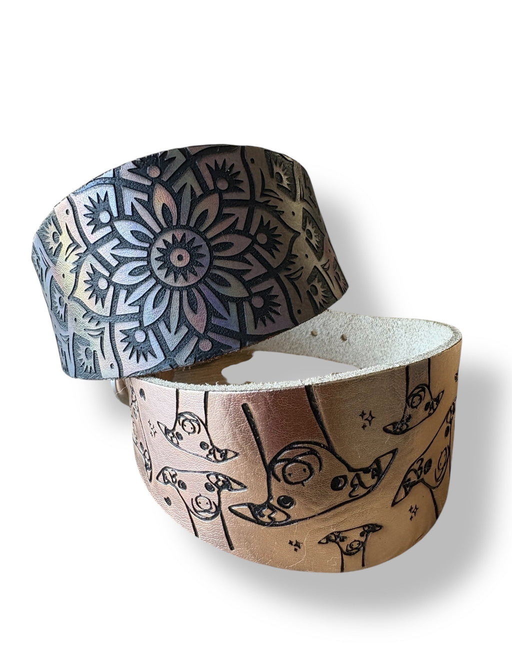 Leather Collar - Mandala