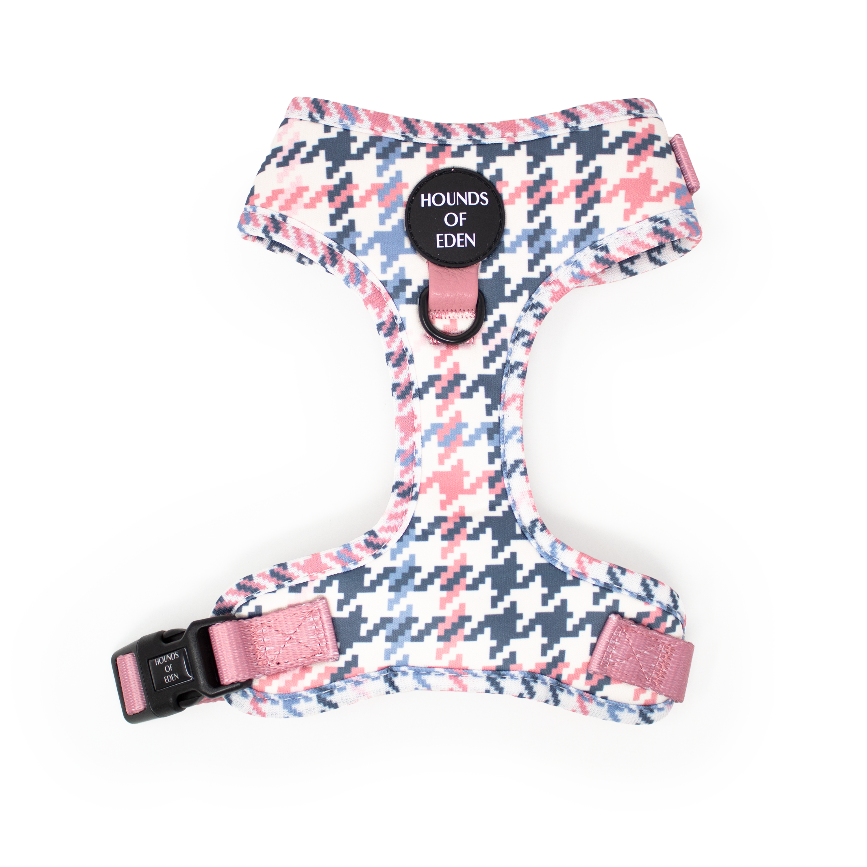 Pink Houndstooth Dog Harness (XXS-XS)