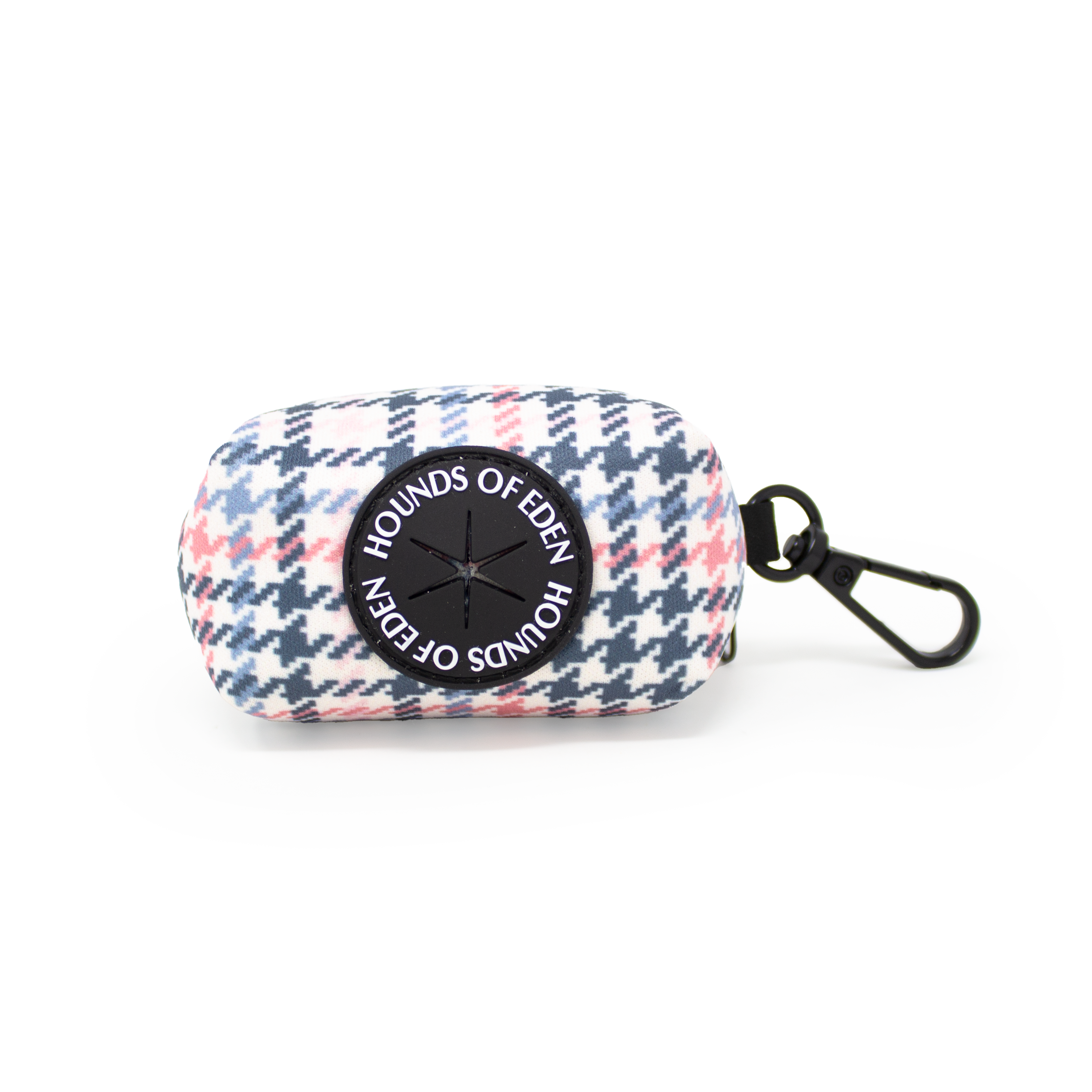 Pink Houndstooth Design Poop Bag Holder