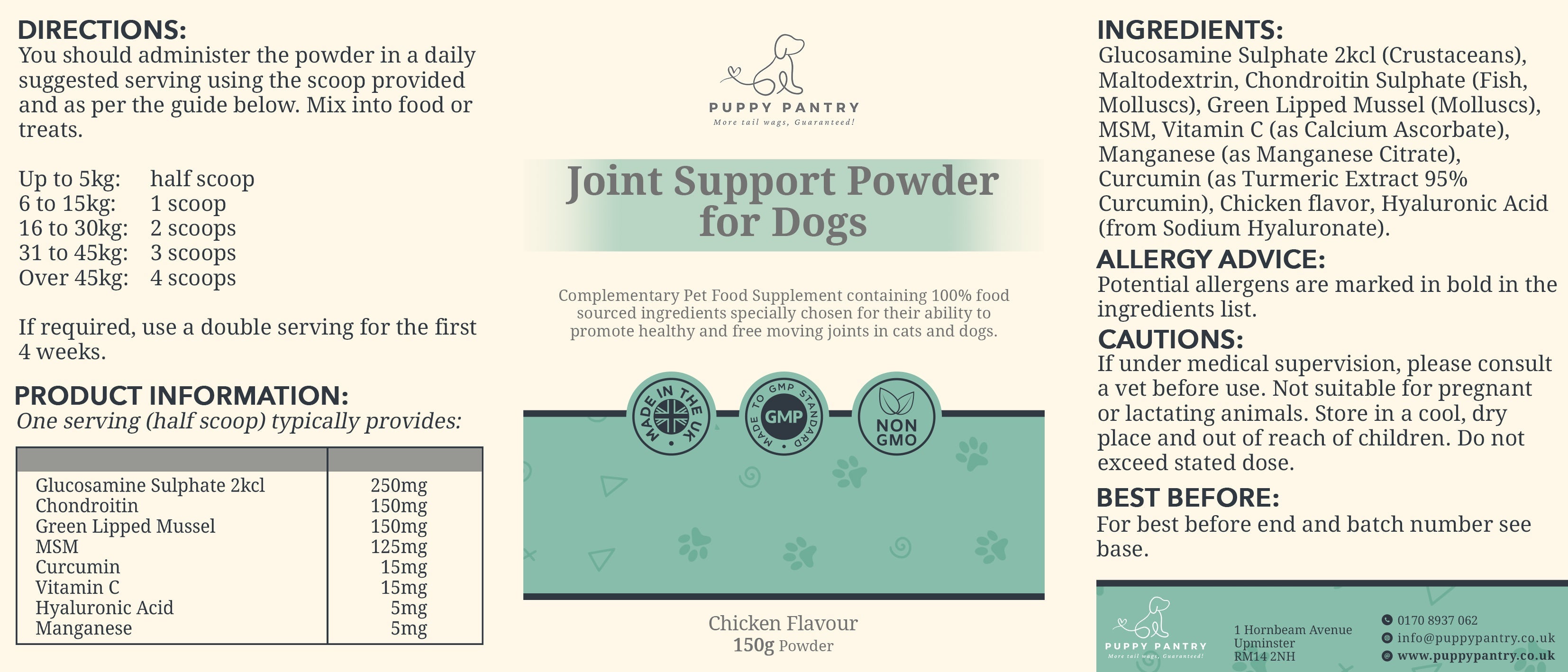 Joint Support Powder for Dogs – Chicken (150g)