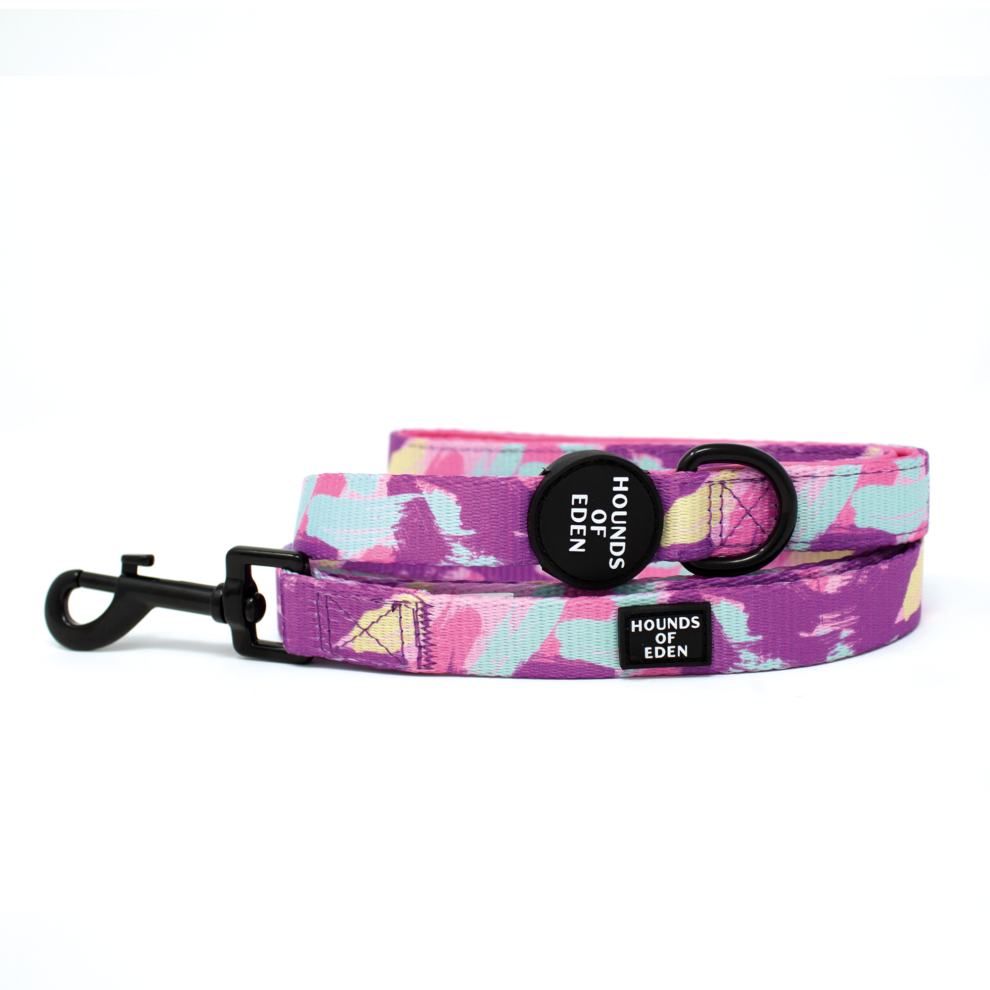 Blush it Off pink purple pastel mint lemon camo dog harness with matching leash
