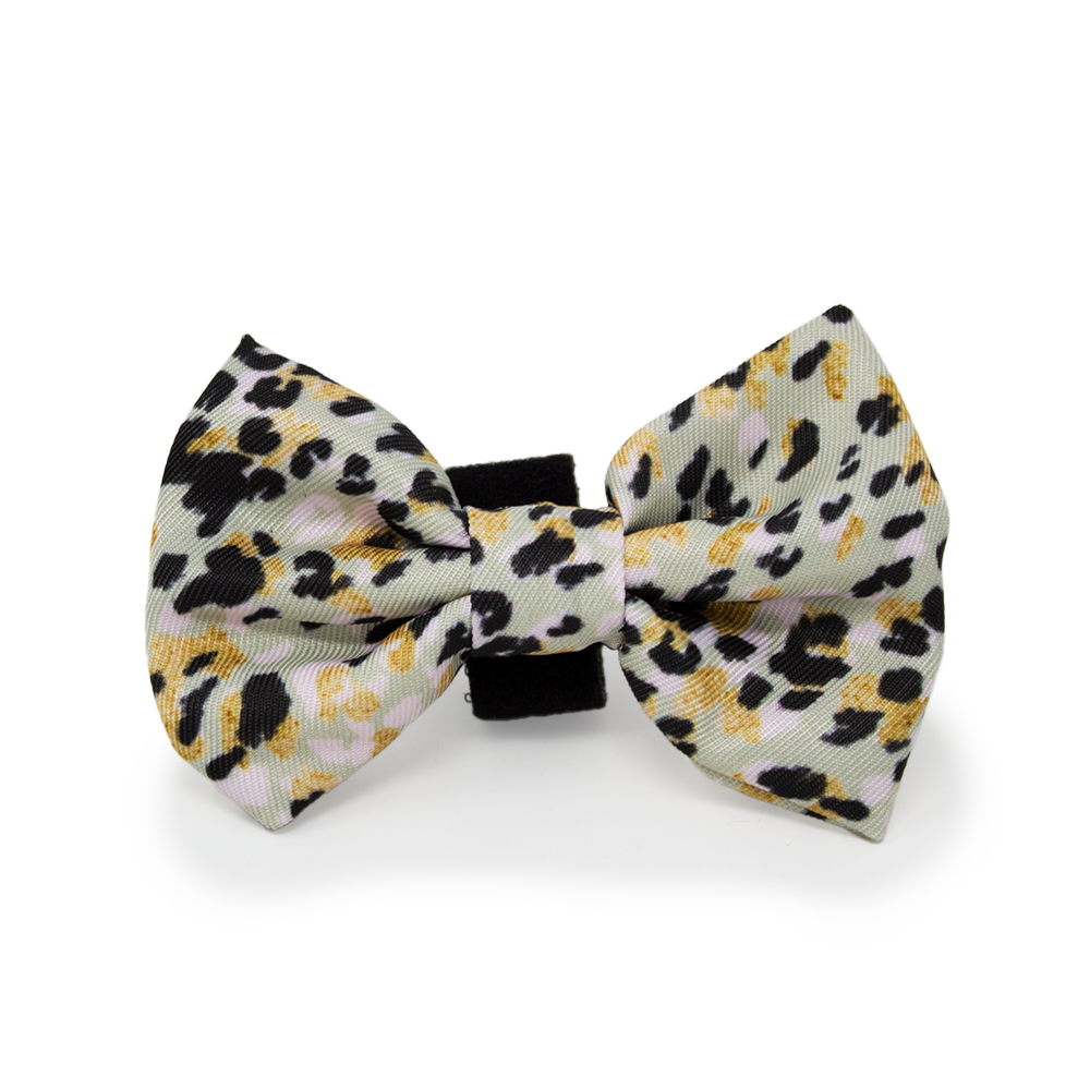 Sage Leopard Design Dog Bow Tie