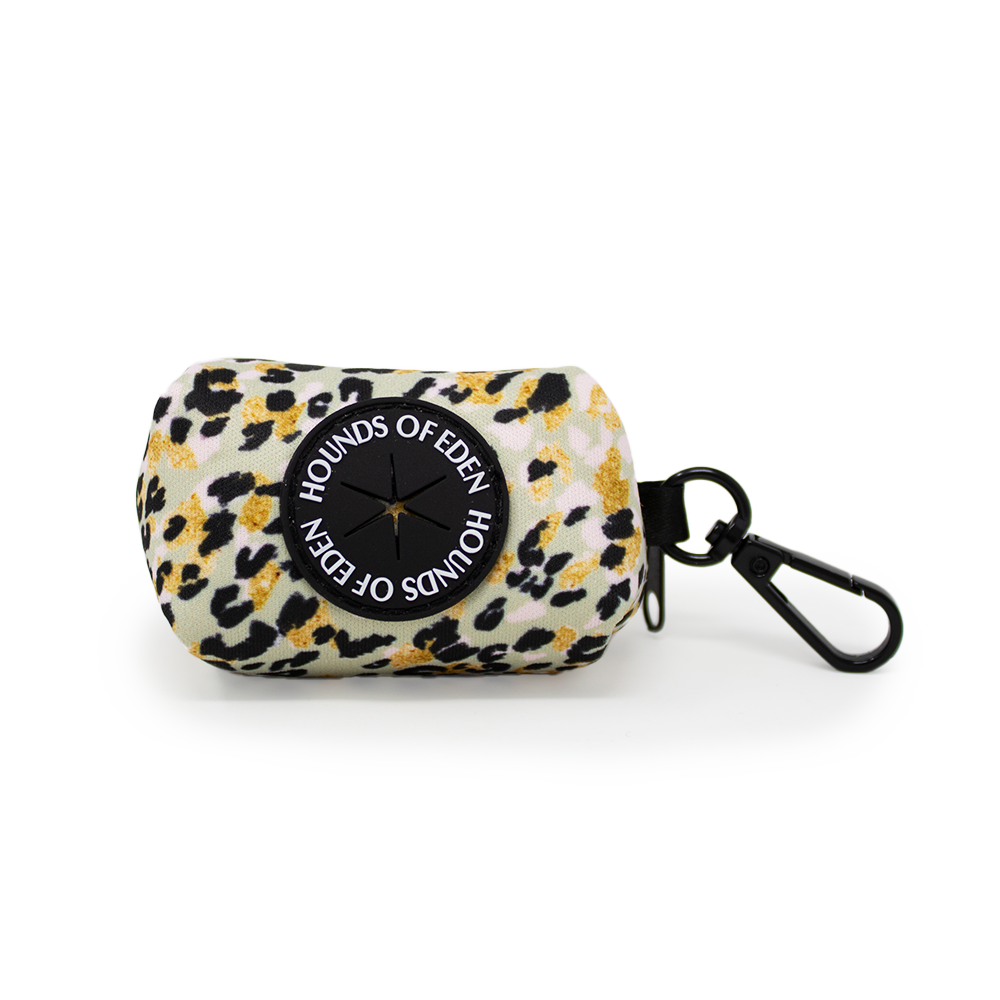 Sage Leopard Design Poop Bag Holder