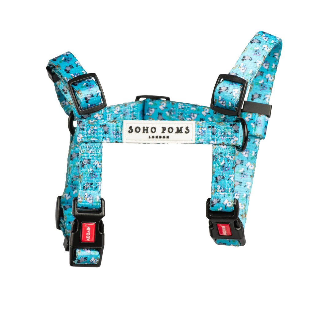 Moomins Blue Holiday Dogs H-Harness by Soho Poms
