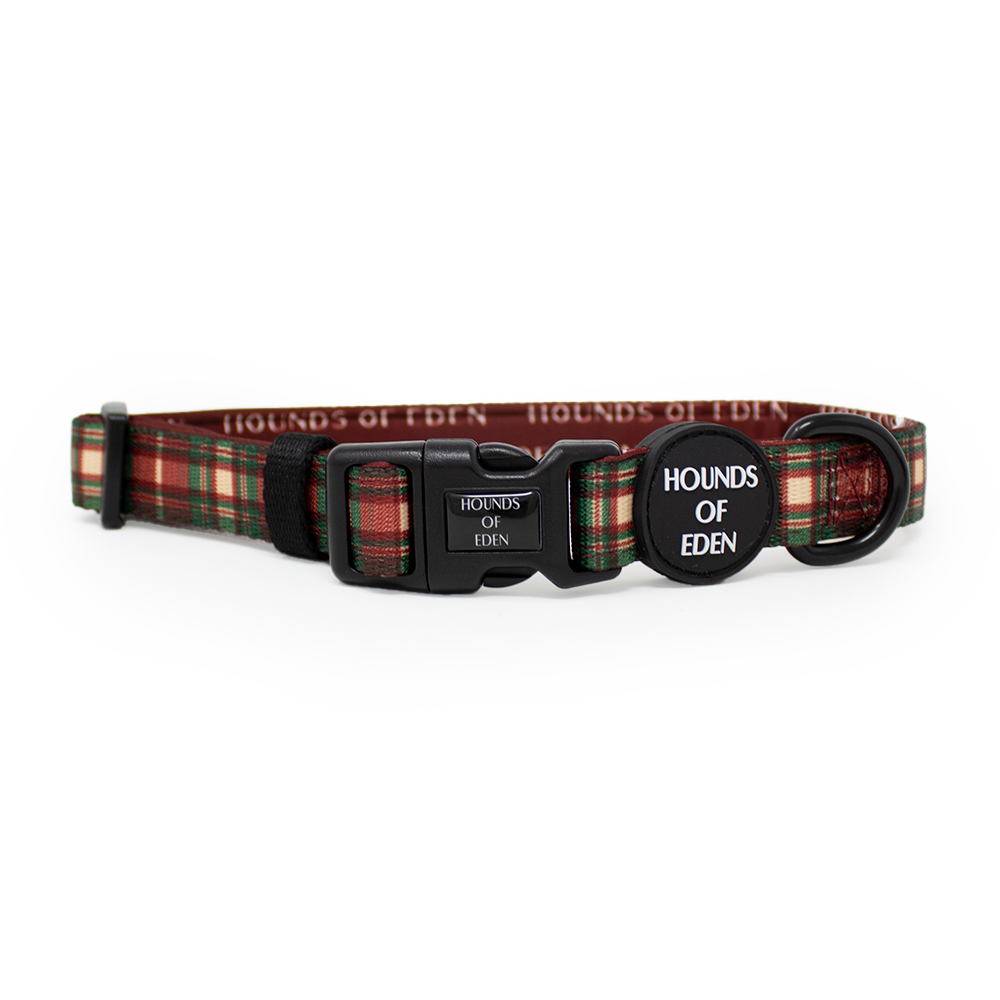 Tartan Me Up - Red & Cream Tartan Design Dog Collar
