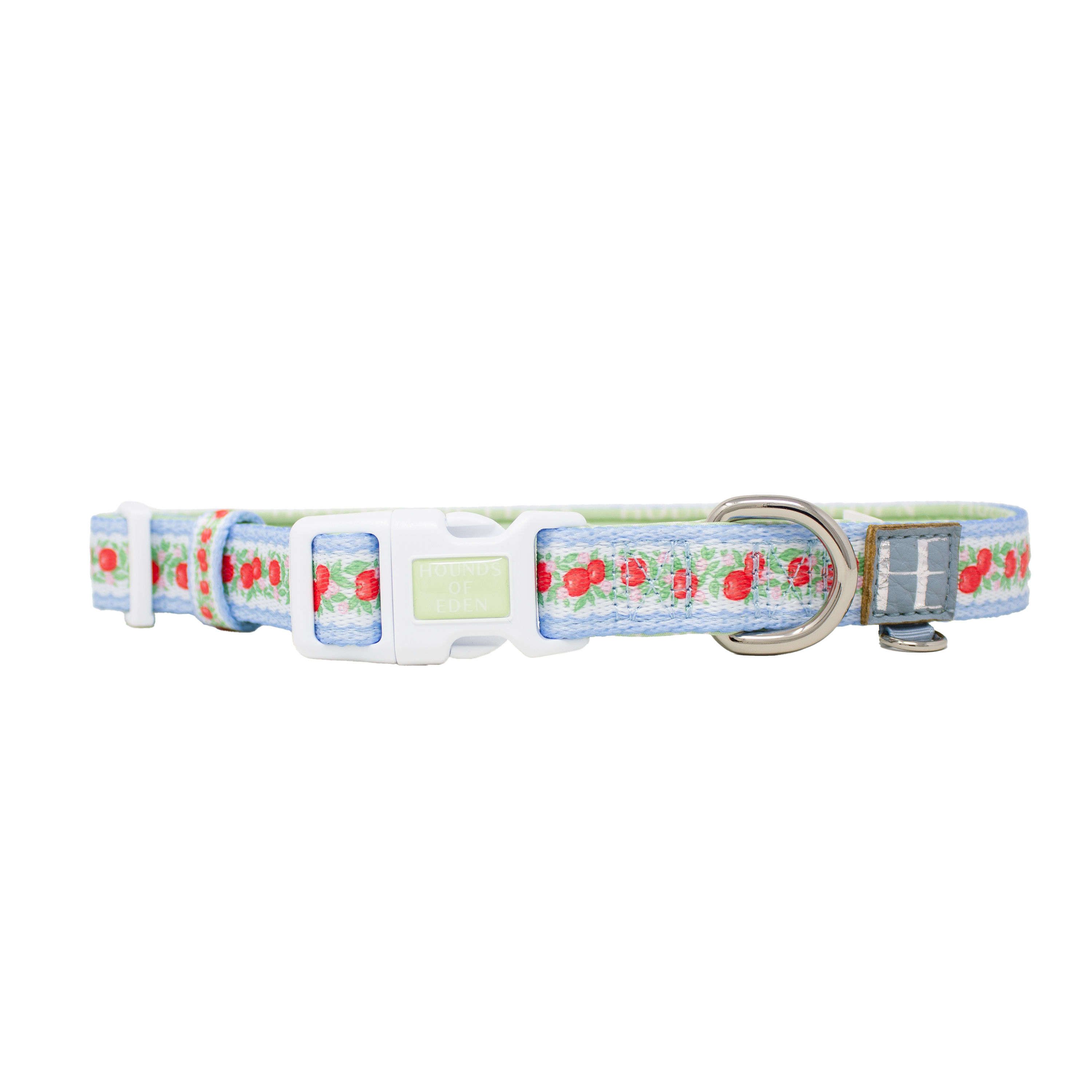 Dog collar with floral pattern on a white background