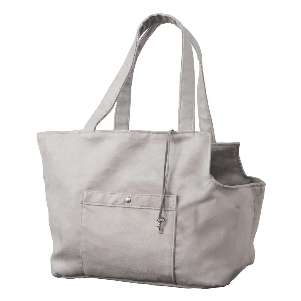 Soho Poms Grey Suede Camden Bear Dog Carrier
