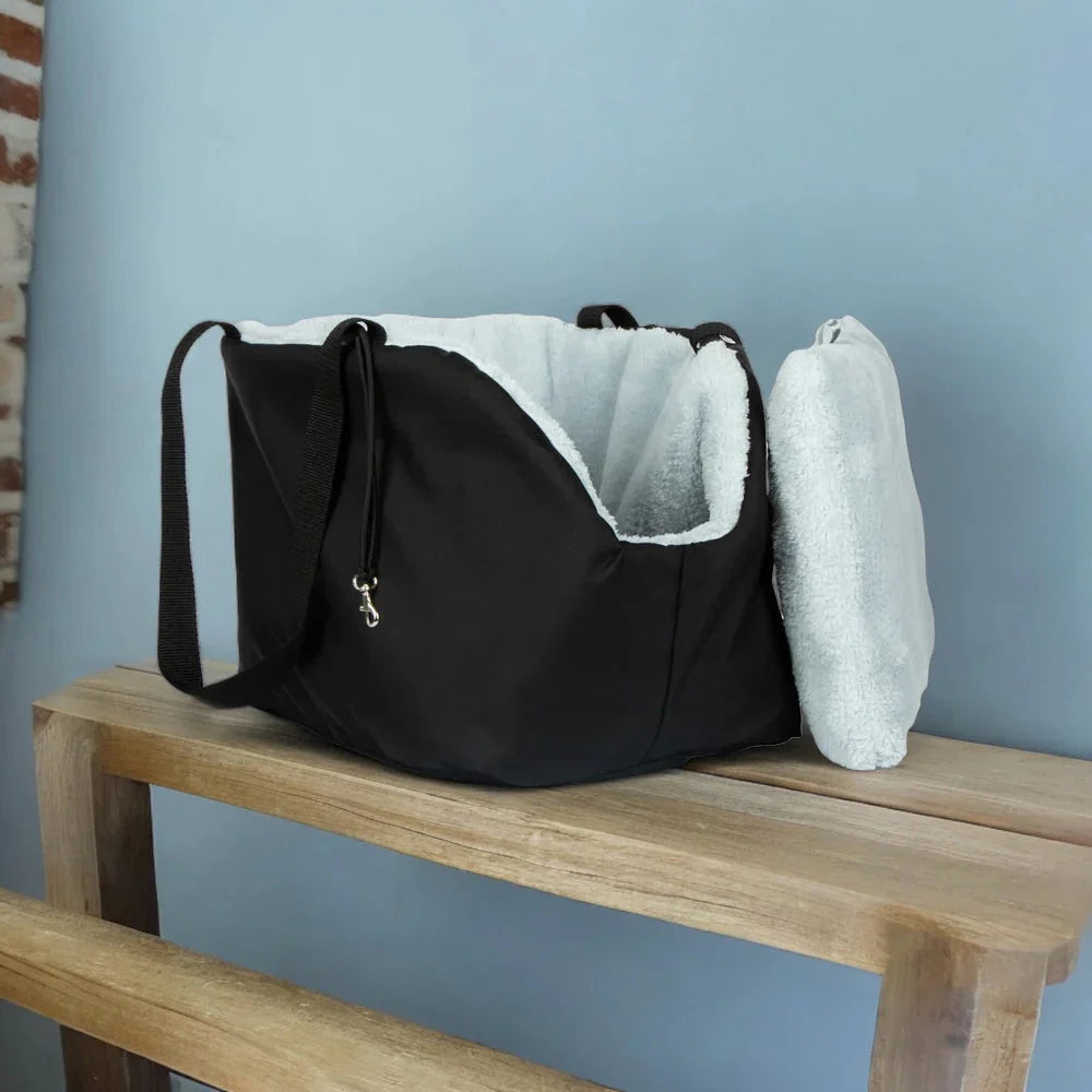 Soho Poms Black & Light Blue Luxury Rainy Bear Dog Carrier