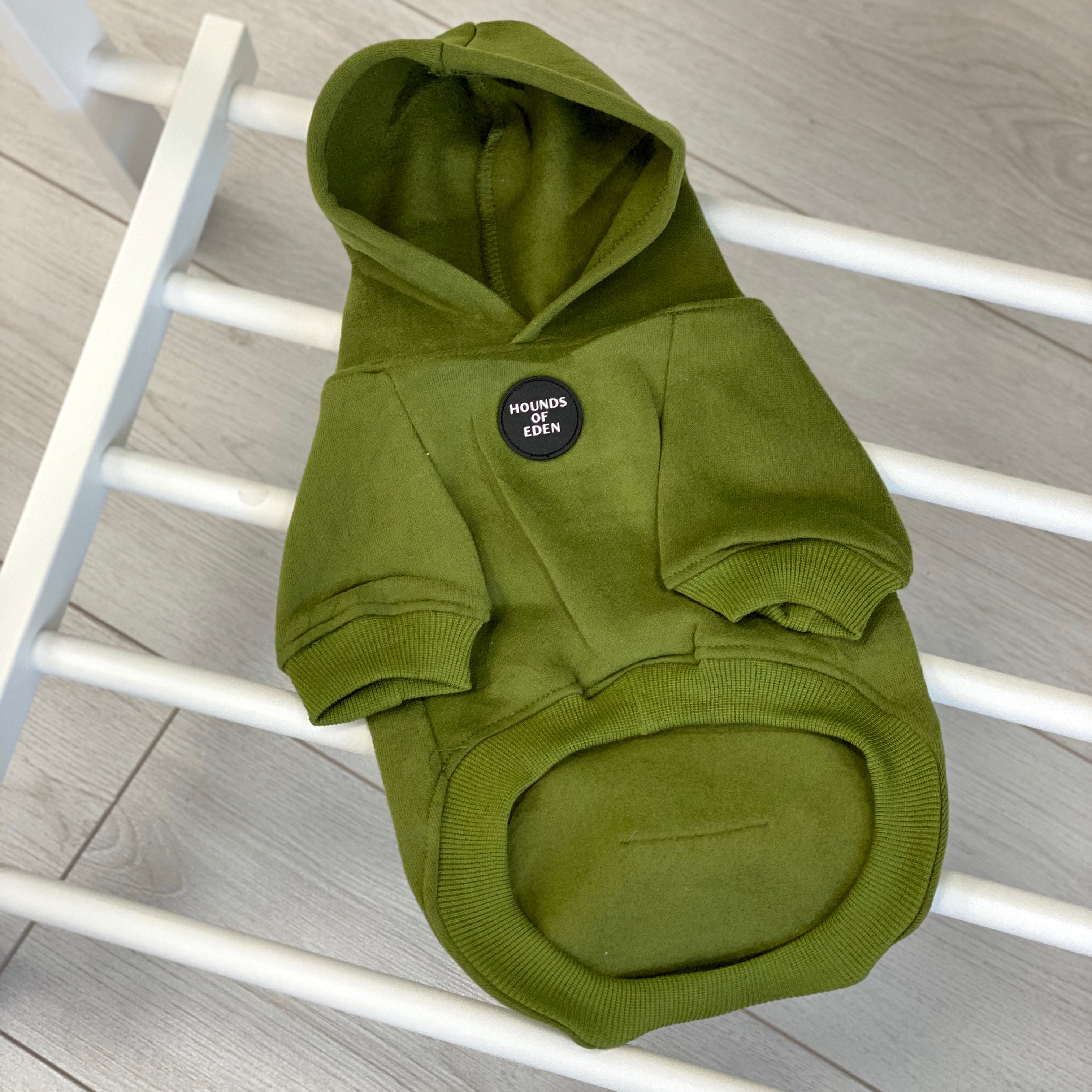Dog Hoodie - Olive Green