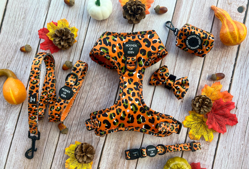 Burnt Orange Leopard Design Poop Bag Holder