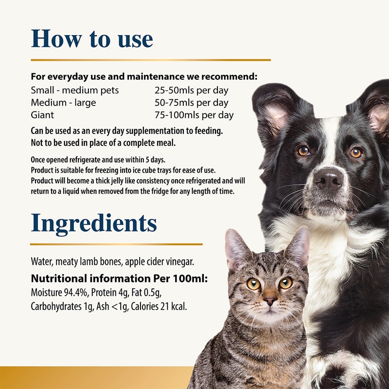 Lamb Bone Broth for Cats & Dogs