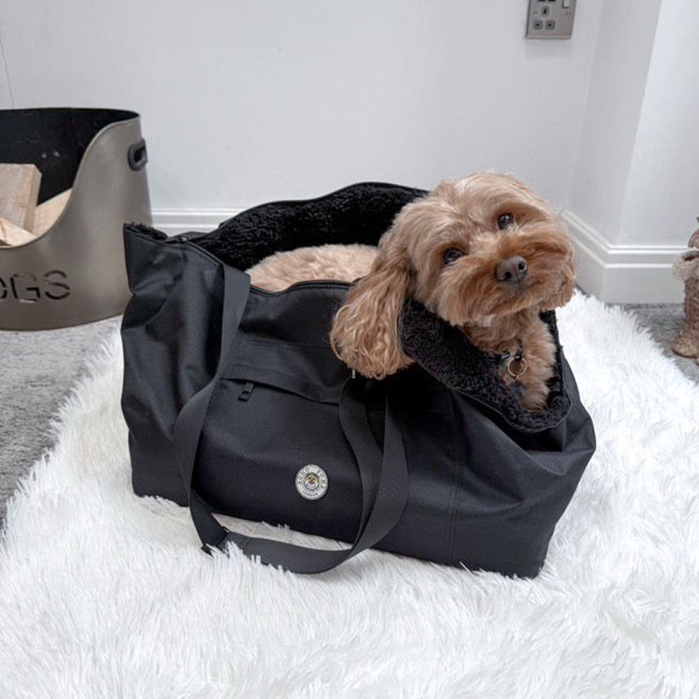 Soho Poms Black Rainy Bear Pet Carrier - Ideal for Dogs & Cats